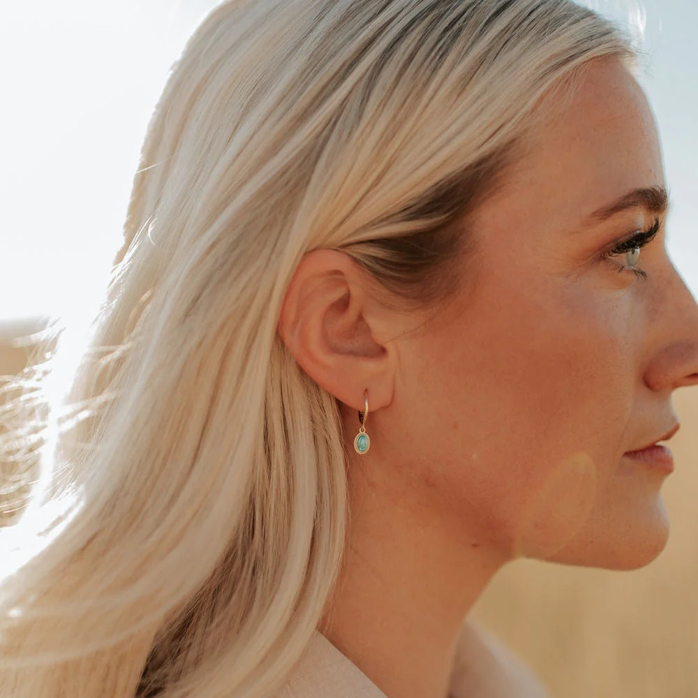 Riley Turquoise Hoops - Image 6
