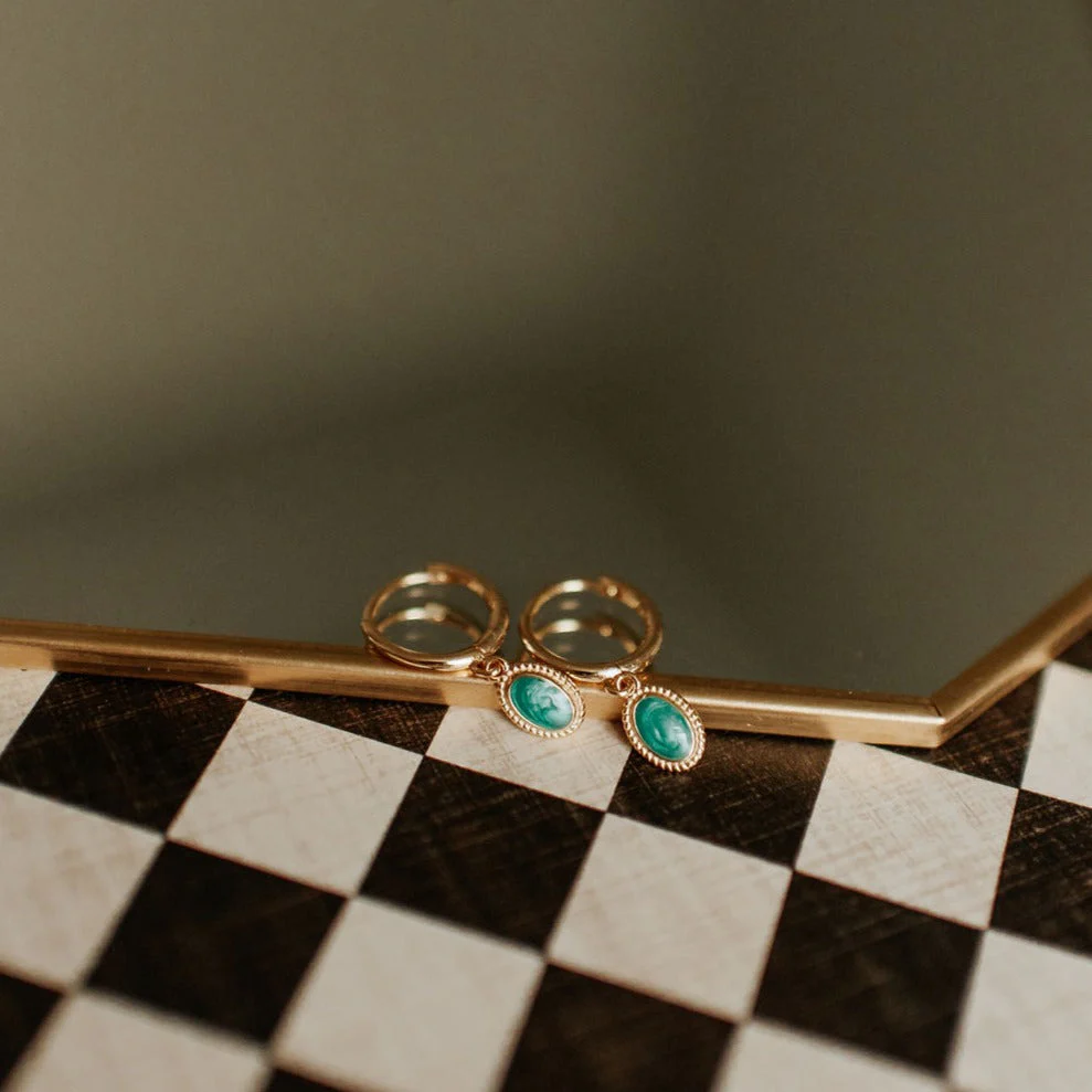 Riley Turquoise Hoops - Image 7