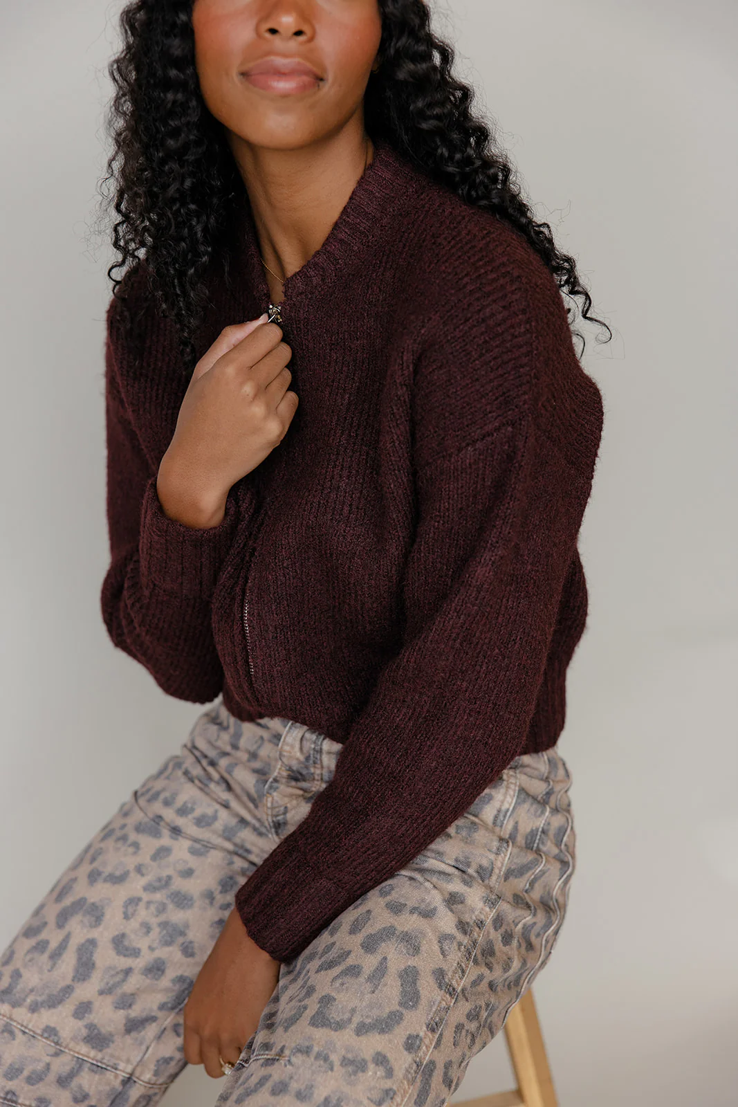 Rosewood Zip Sweater - Image 2