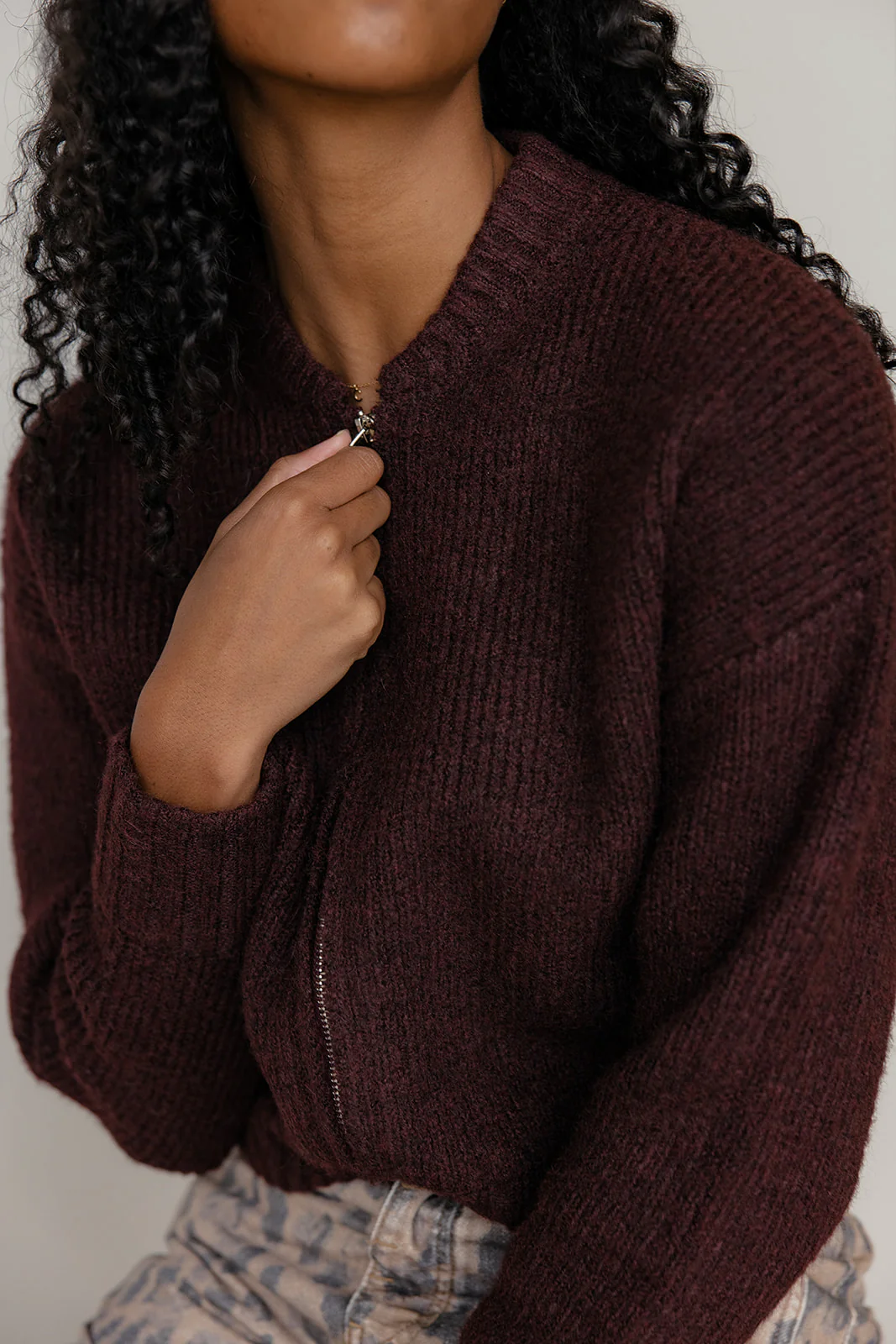 Rosewood Zip Sweater - Image 4