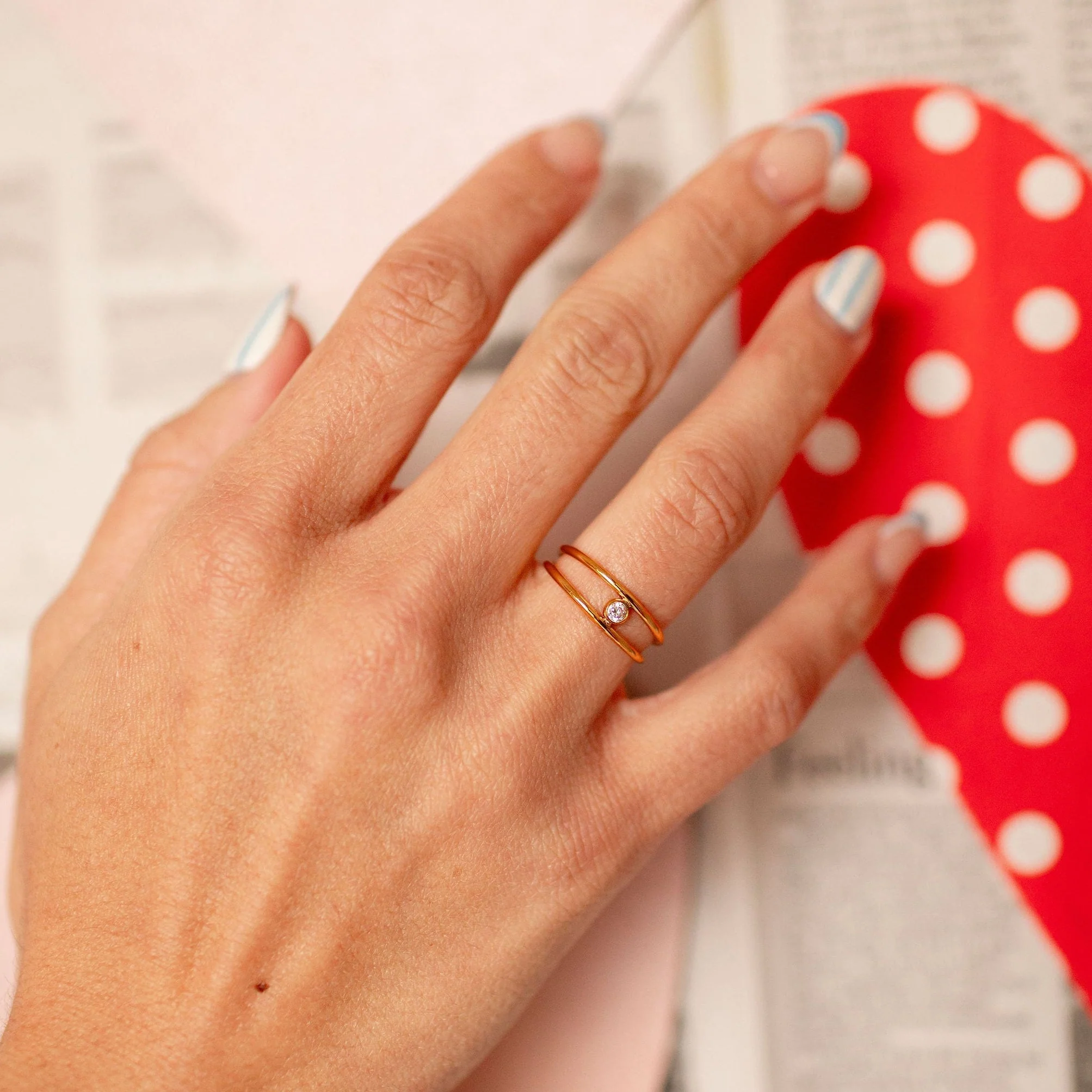 Rosie Double Band Diamond Ring - Image 5