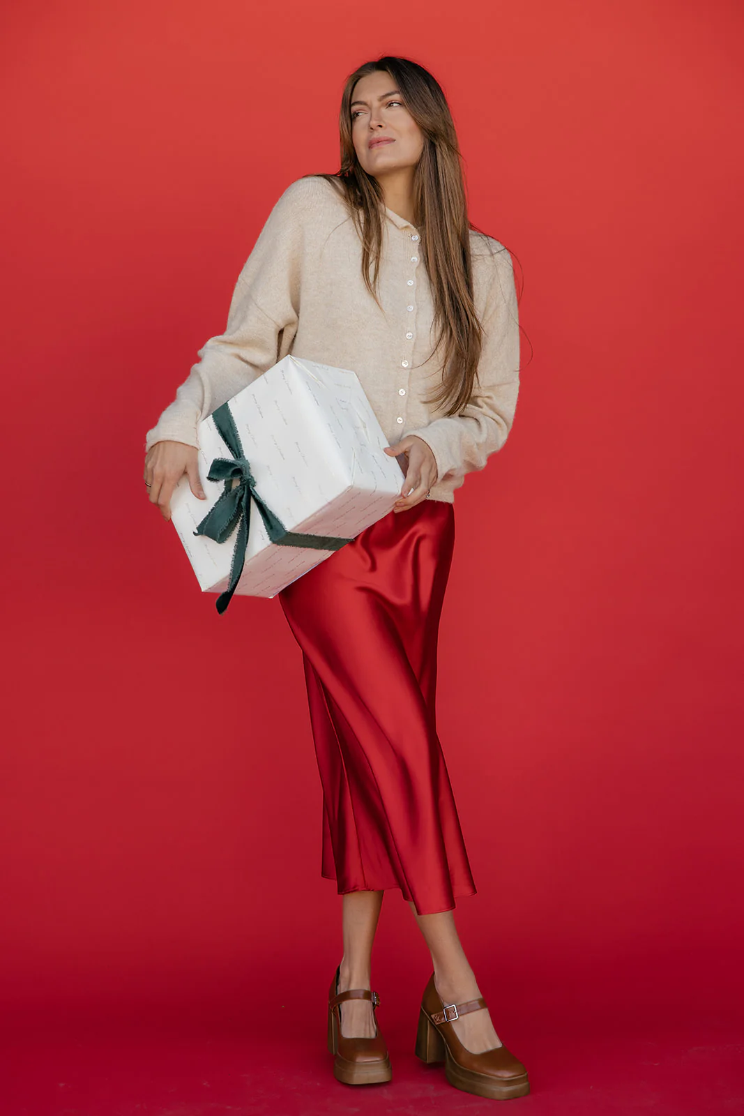 Ruby Flame Satin Skirt - Image 5
