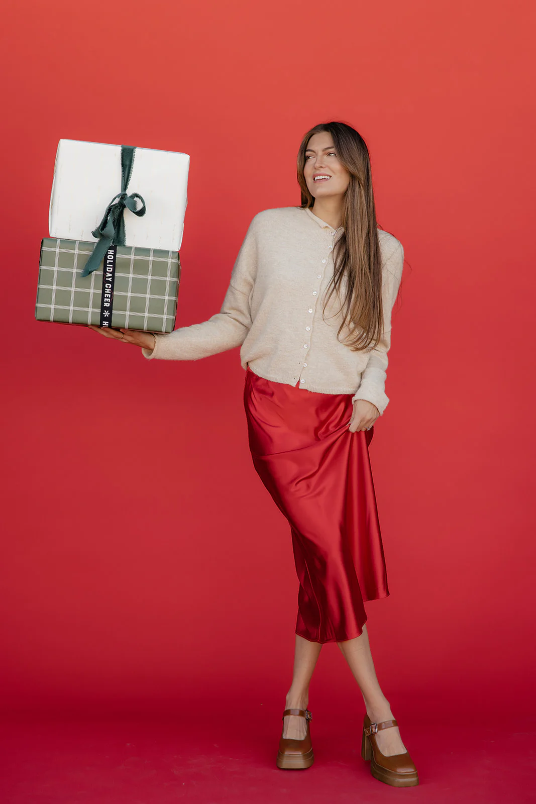 Ruby Flame Satin Skirt - Image 6