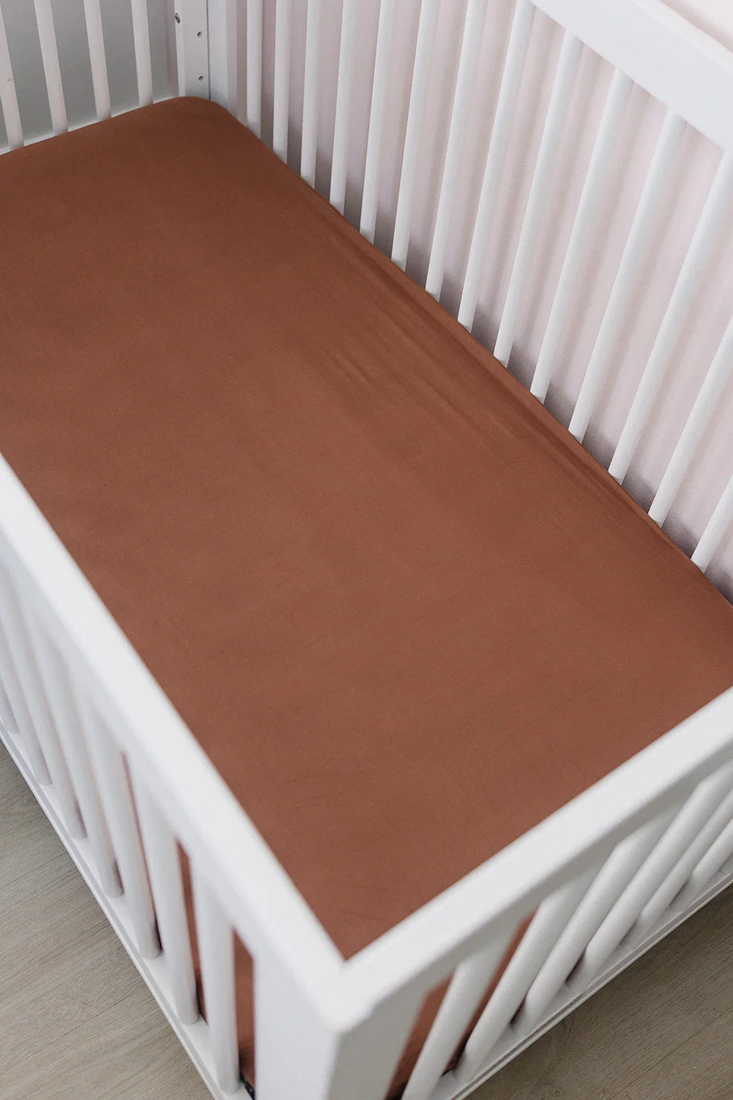 Rust Bamboo Stretch Crib Sheet - Image 4