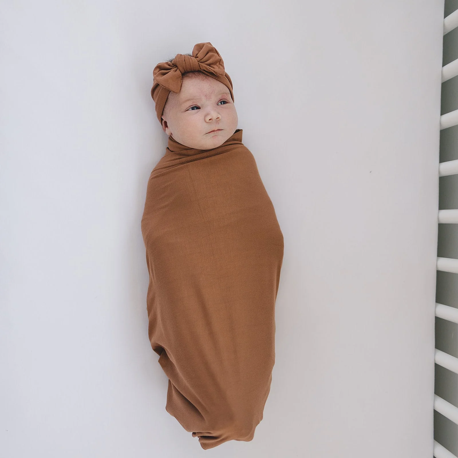 Rust Bamboo Stretch Swaddle - Image 10