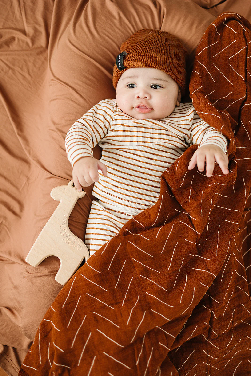 Rust Bamboo Stretch Swaddle - Image 3