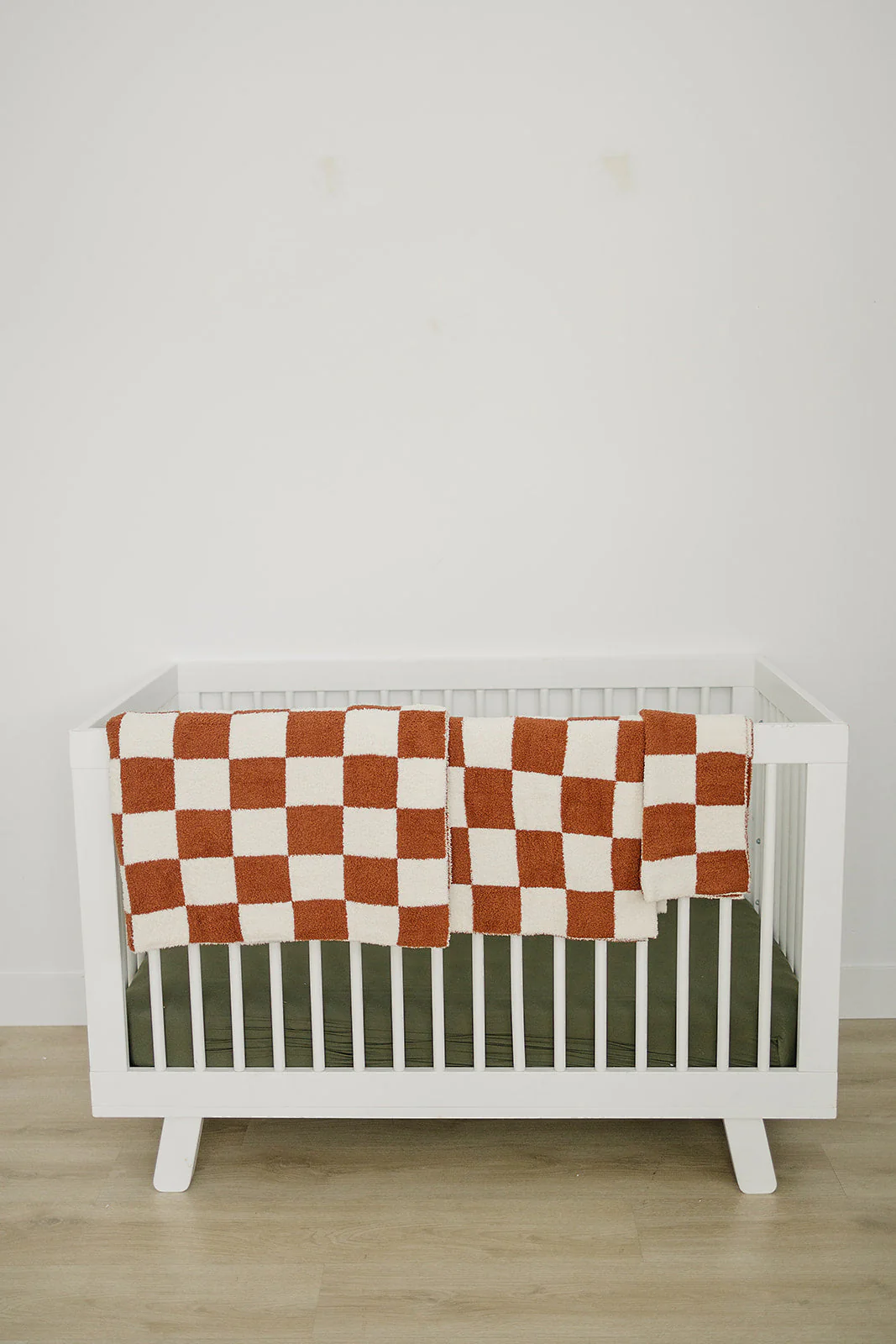 Rust Checkered Plush Blanket - Image 6