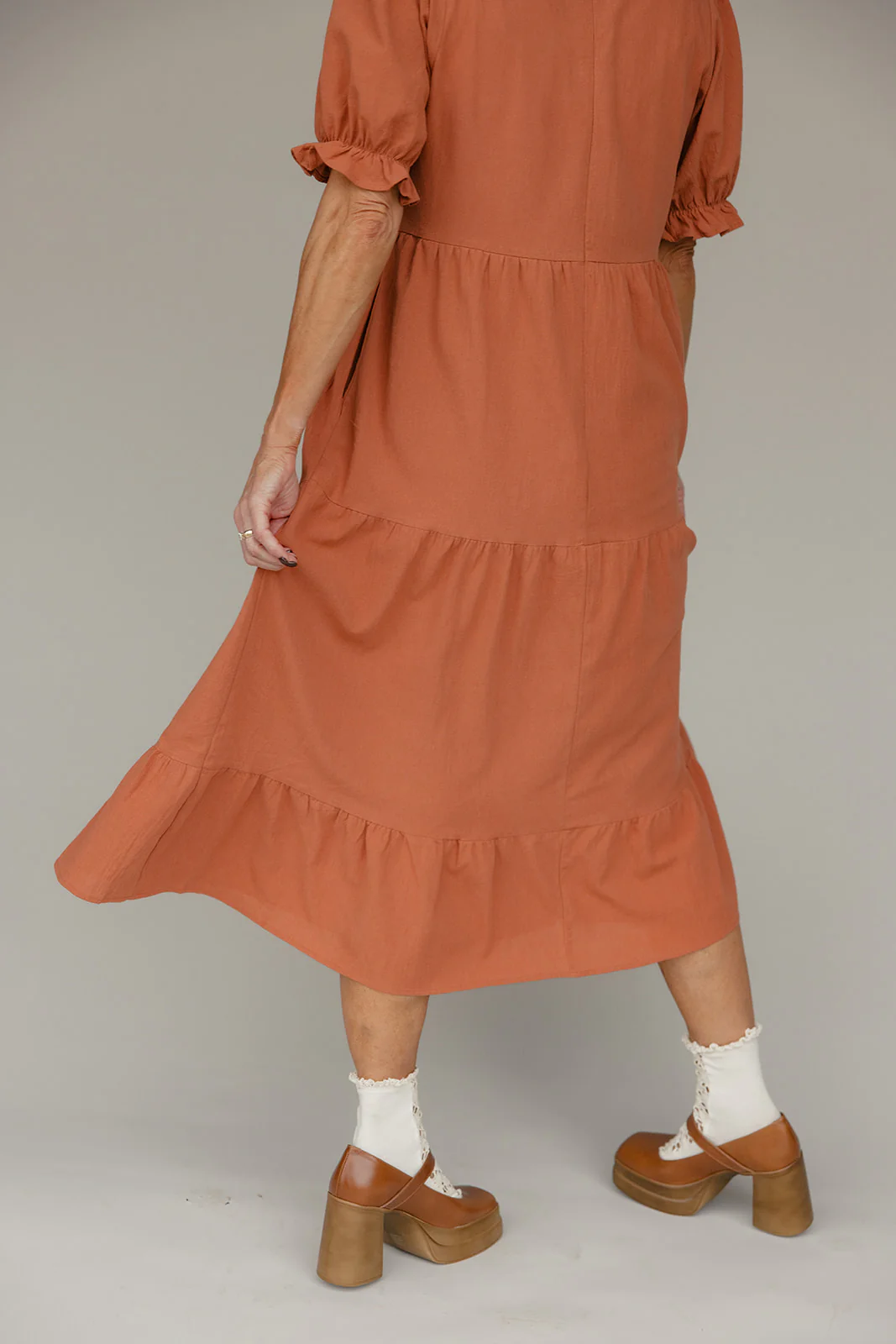 Rust Revival Tiered Dress - Image 10