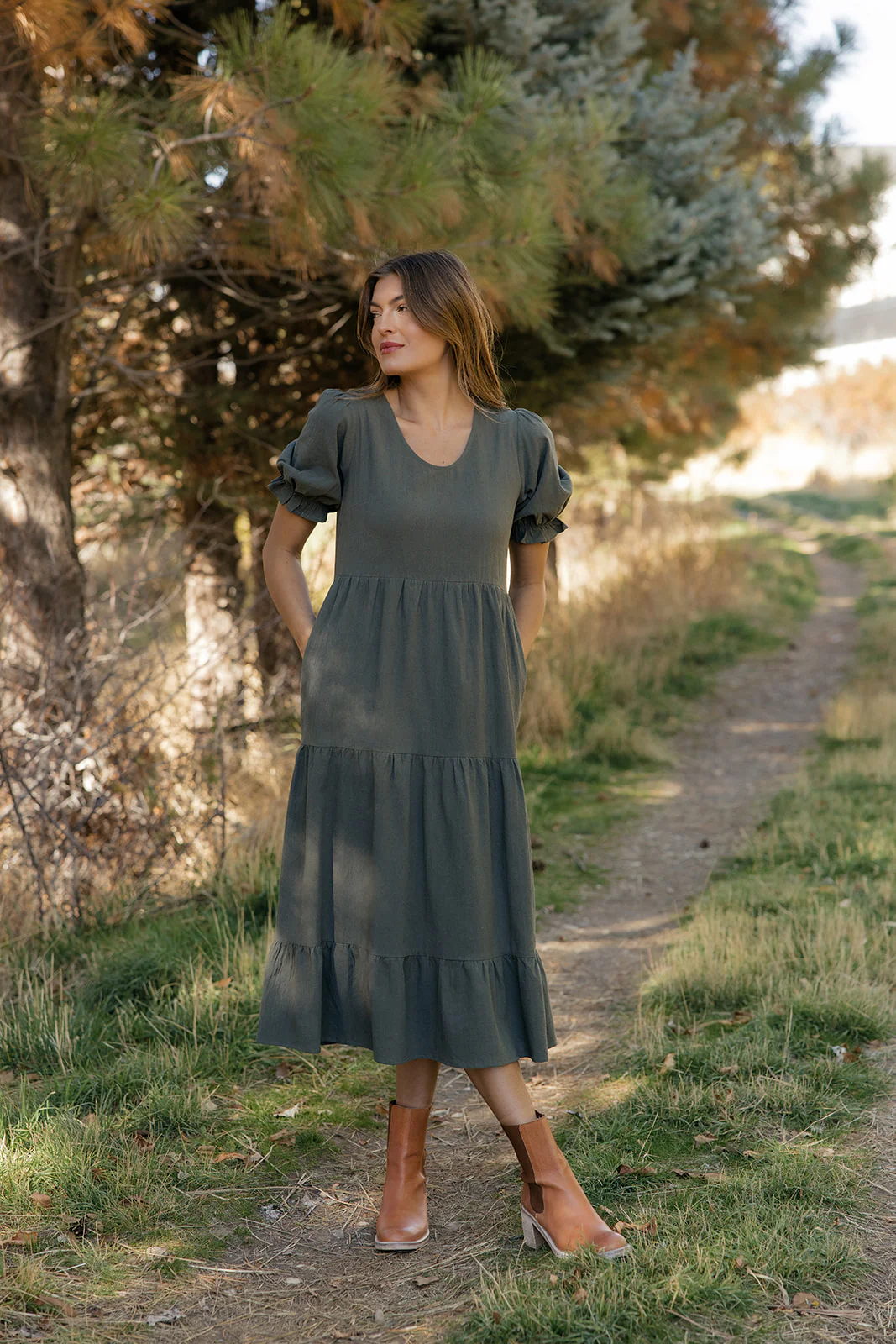 Rust Revival Tiered Dress - Image 12