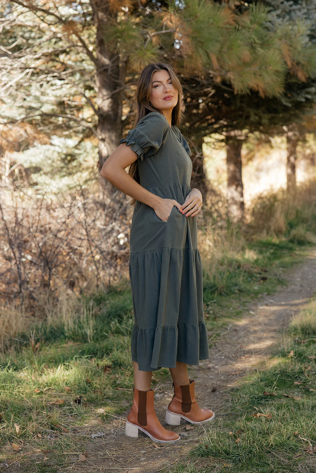 Rust Revival Tiered Dress - Image 14