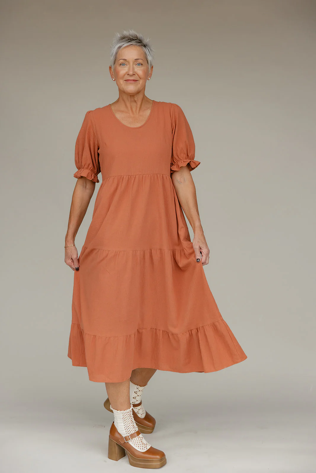 Rust Revival Tiered Dress - Image 2