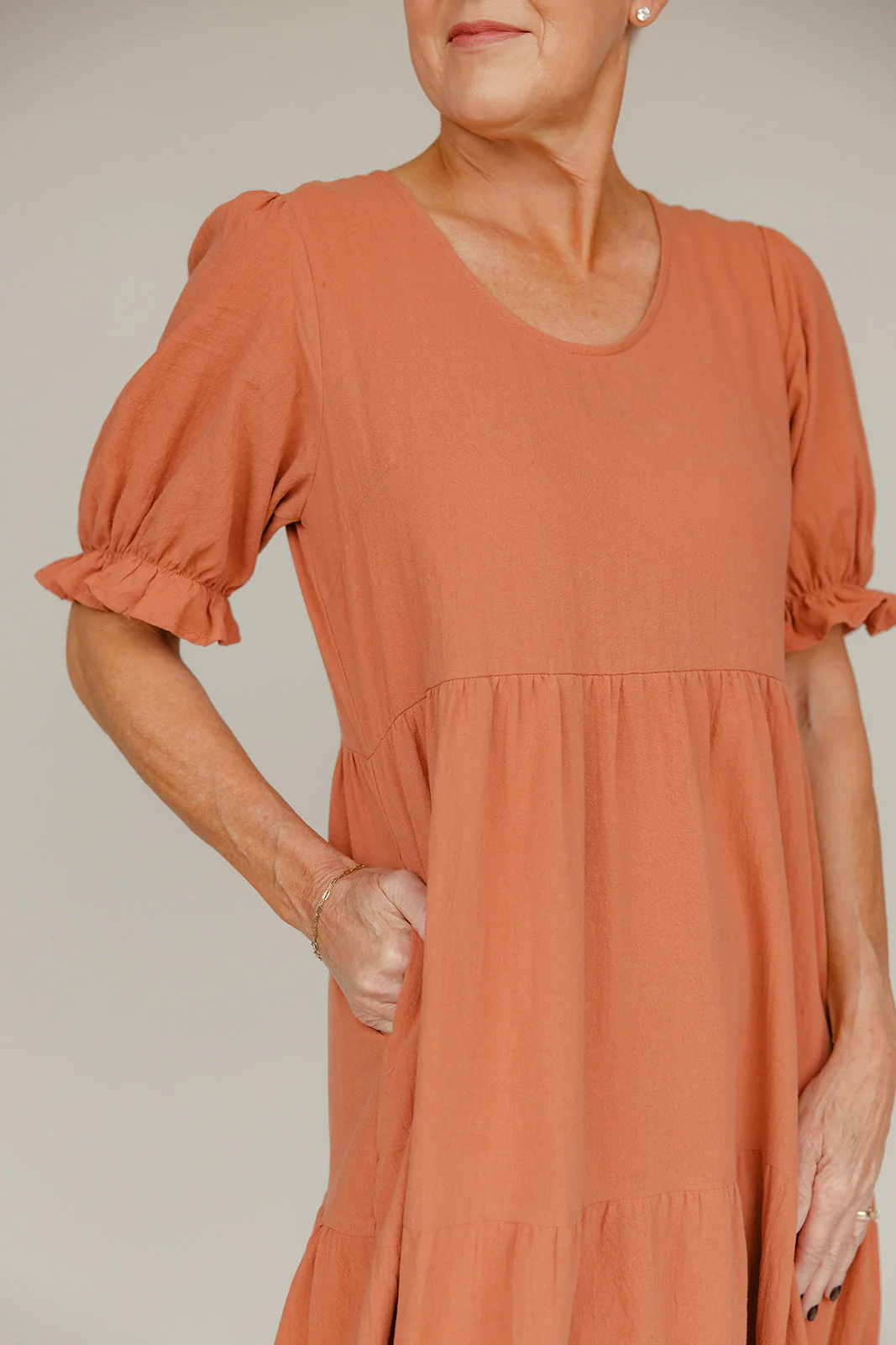 Rust Revival Tiered Dress - Image 3