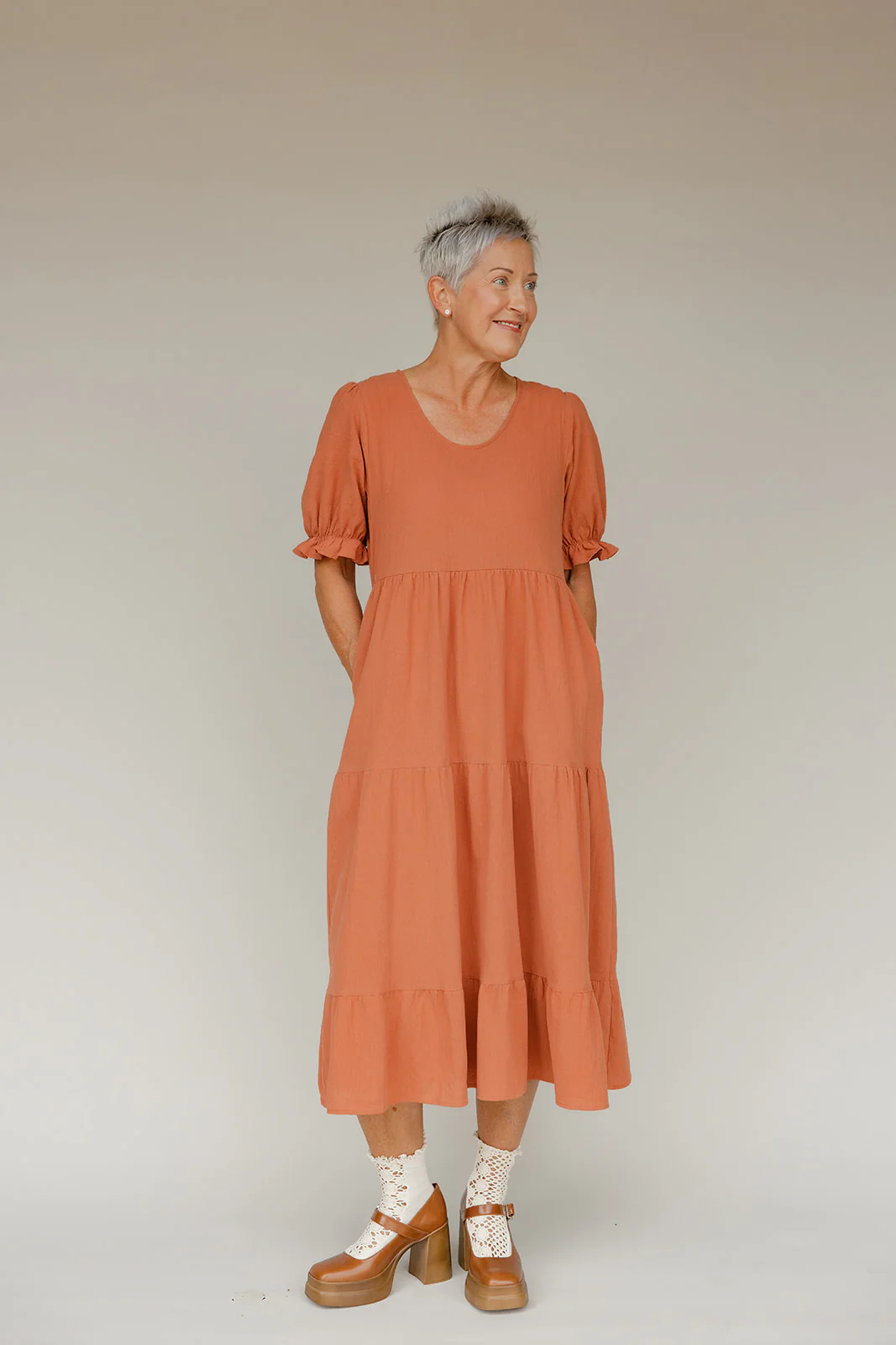 Rust Revival Tiered Dress - Image 6