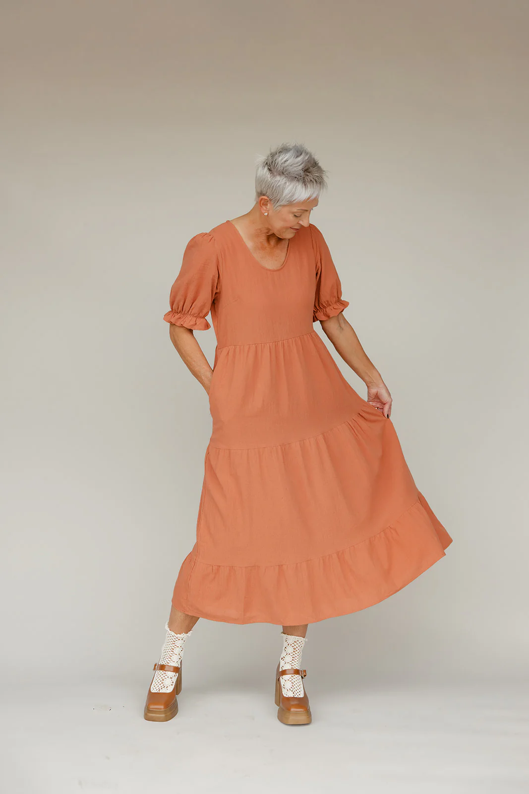 Rust Revival Tiered Dress - Image 9