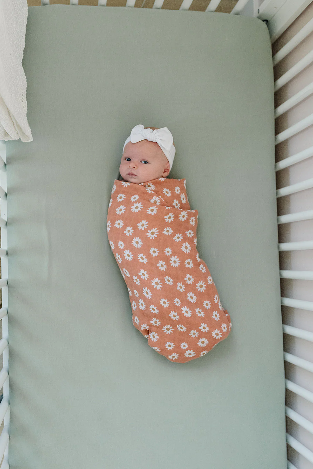 Sage Bamboo Stretch Crib Sheet - Image 3