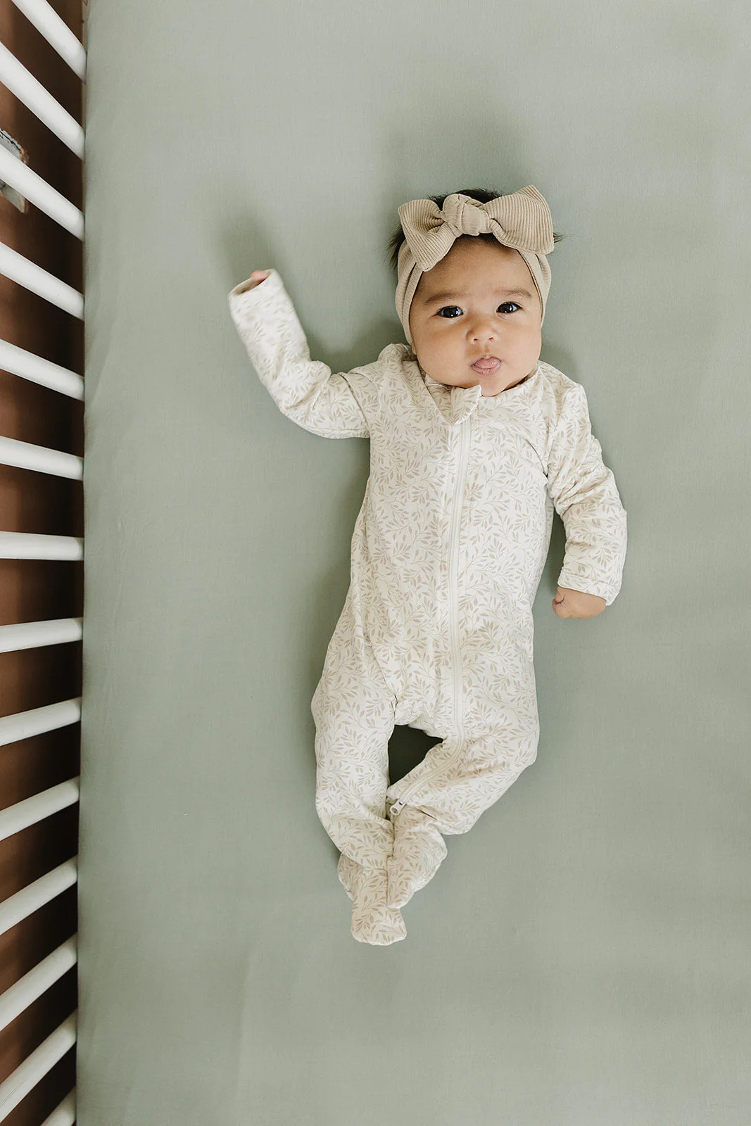 Sage Bamboo Stretch Crib Sheet - Image 4