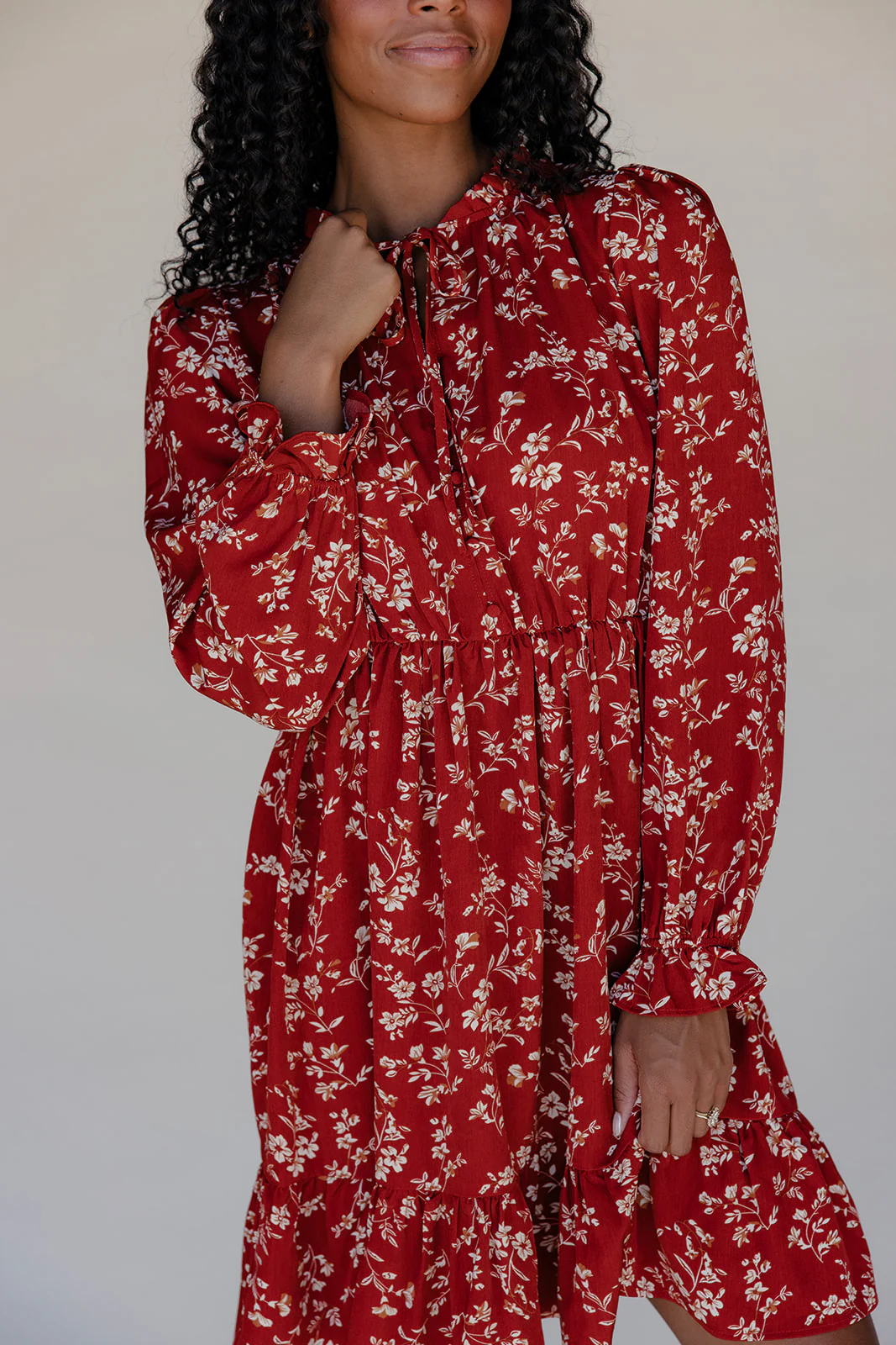 Scarlet Blossom Tiered Dress - Image 2