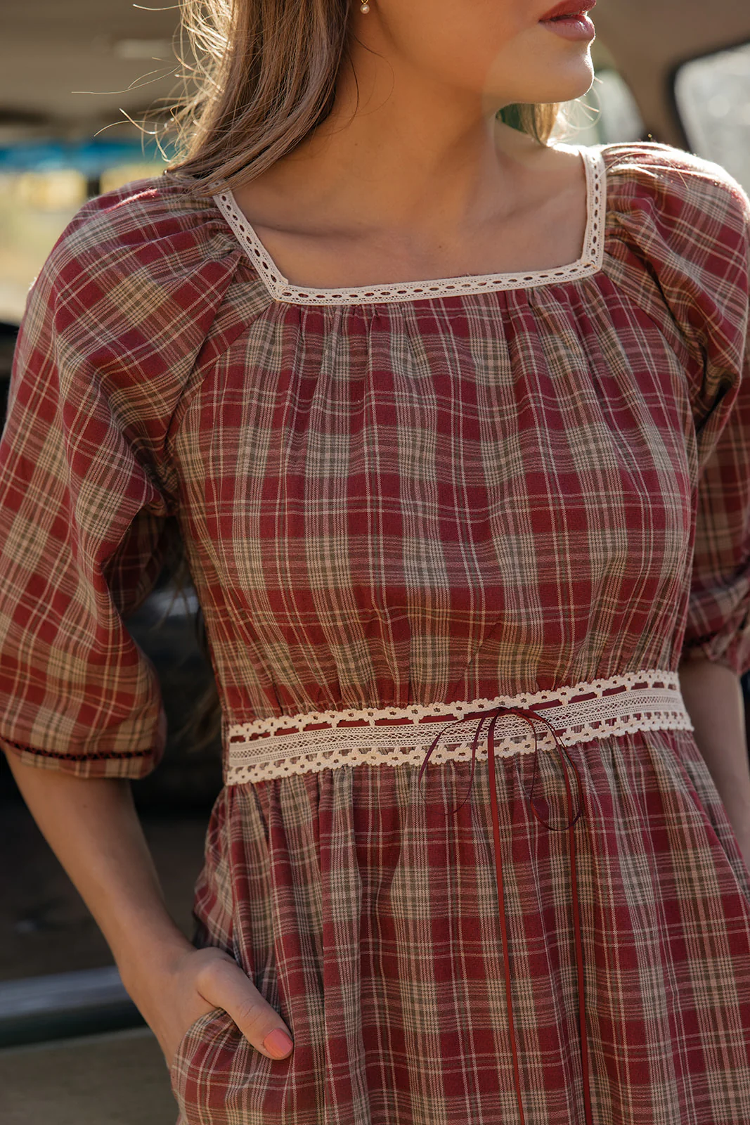 Scholar Plaid Midi Dress - Image 2