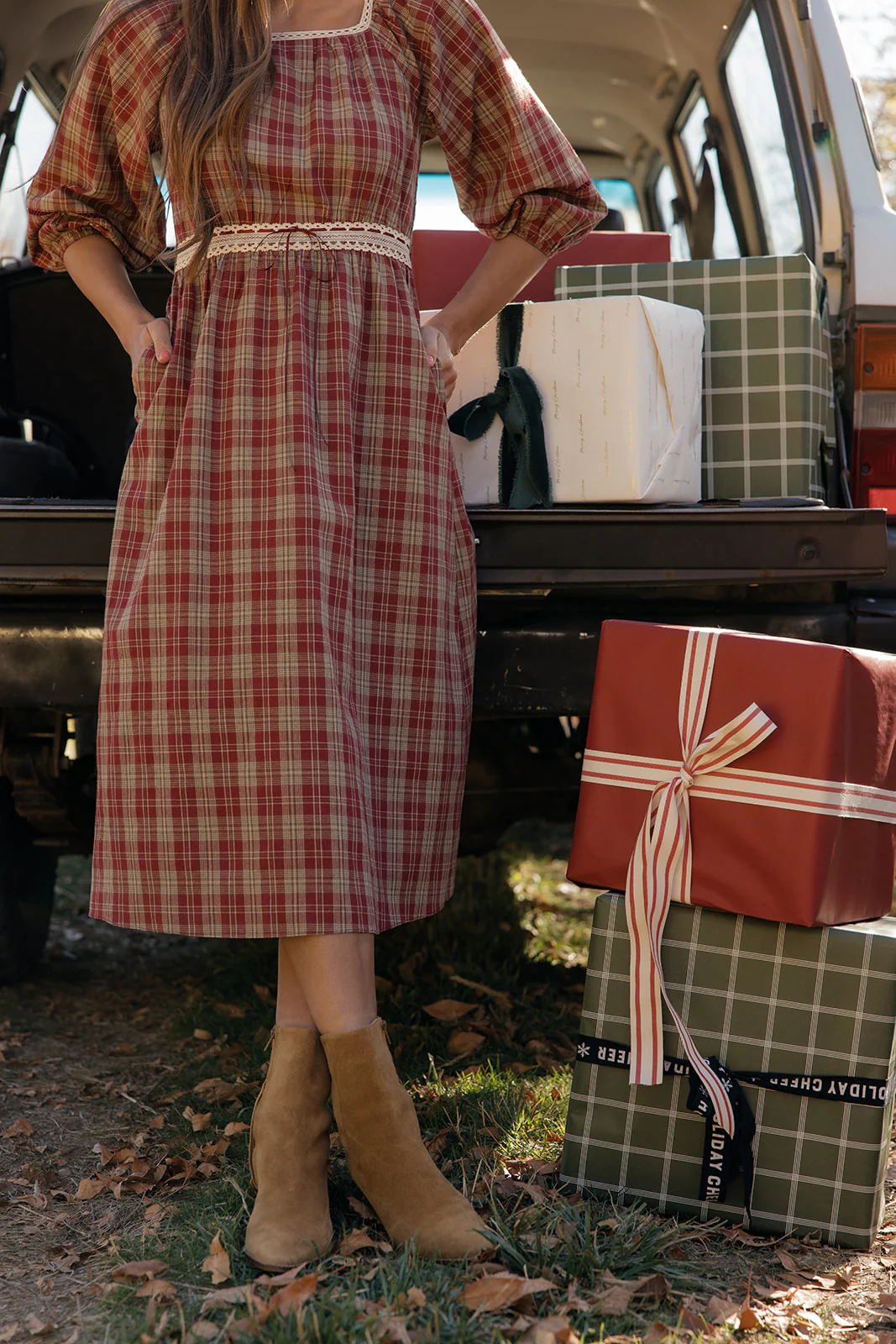 Scholar Plaid Midi Dress - Image 3