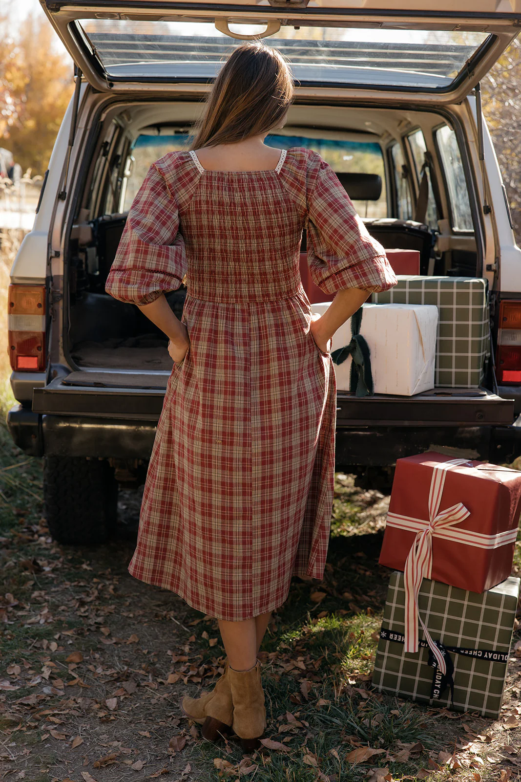 Scholar Plaid Midi Dress - Image 5