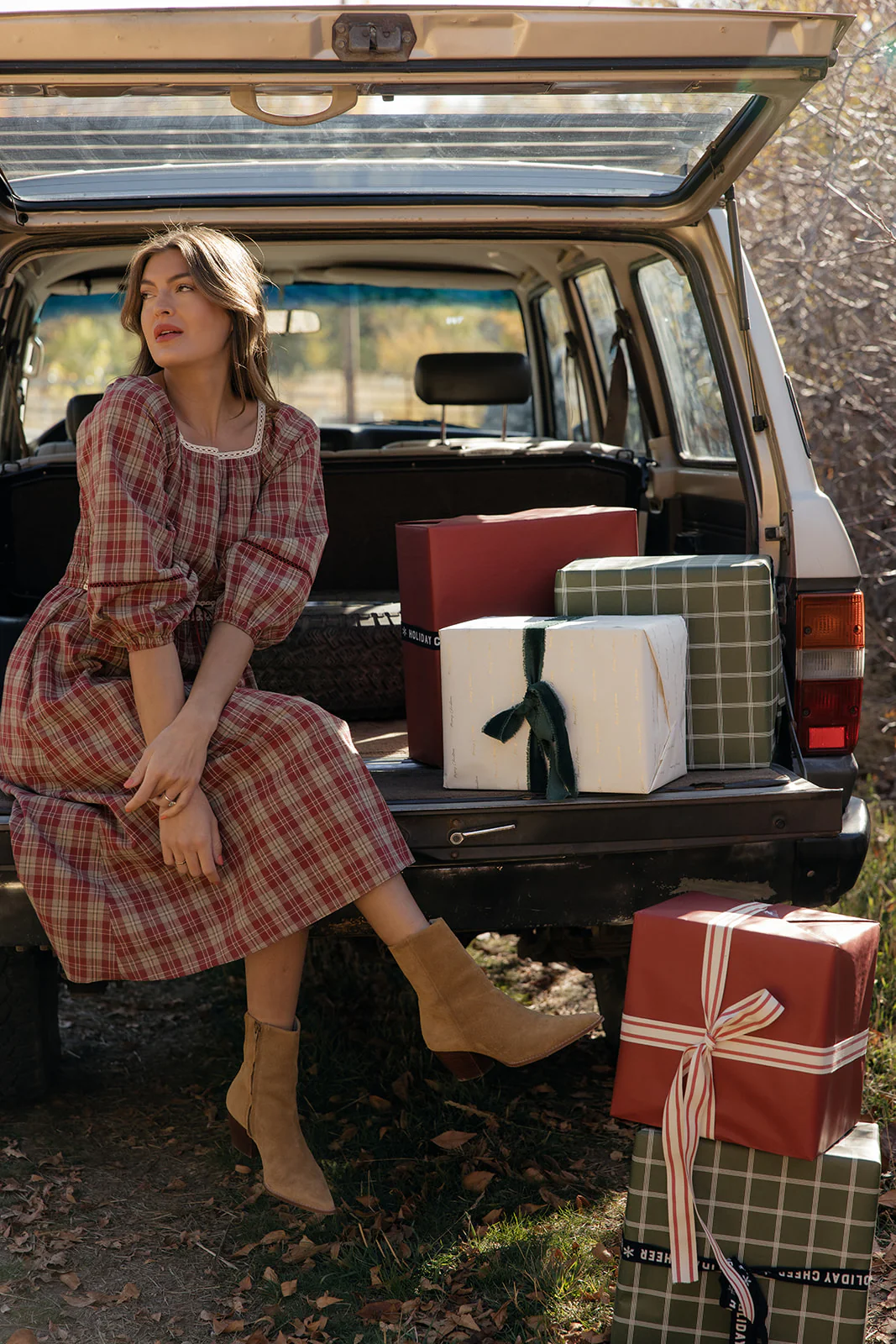 Scholar Plaid Midi Dress - Image 6