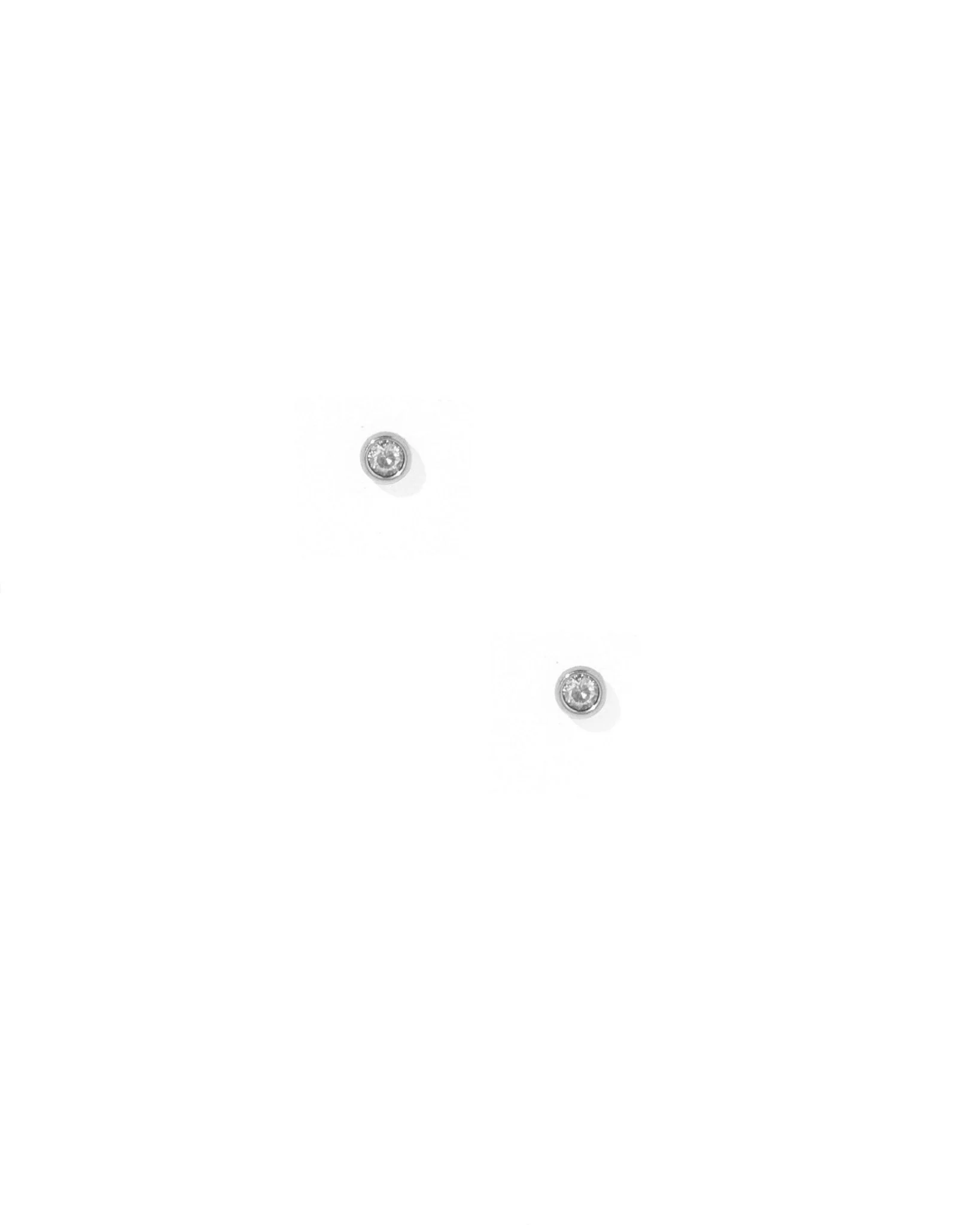 Screwback Stud Earrings - Micro Cooper Clear Silver - Image 4