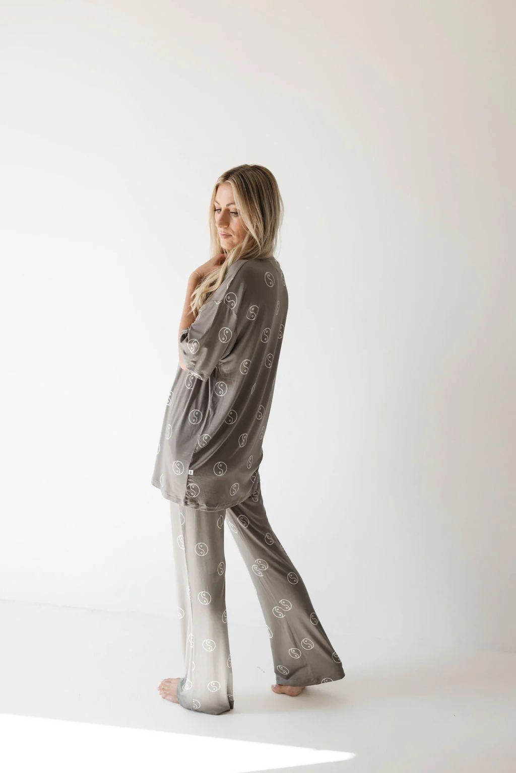 Short Sleeve Women's Bamboo Pajamas | Sage Yin Yang - Image 10