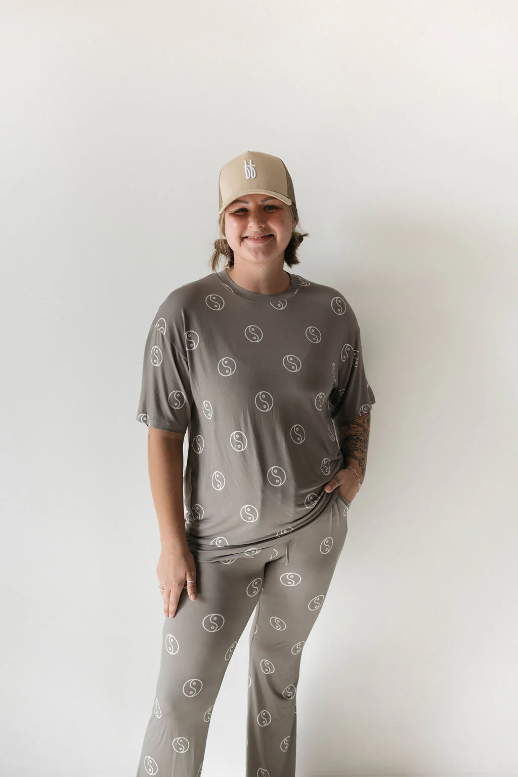Short Sleeve Women's Bamboo Pajamas | Sage Yin Yang - Image 11
