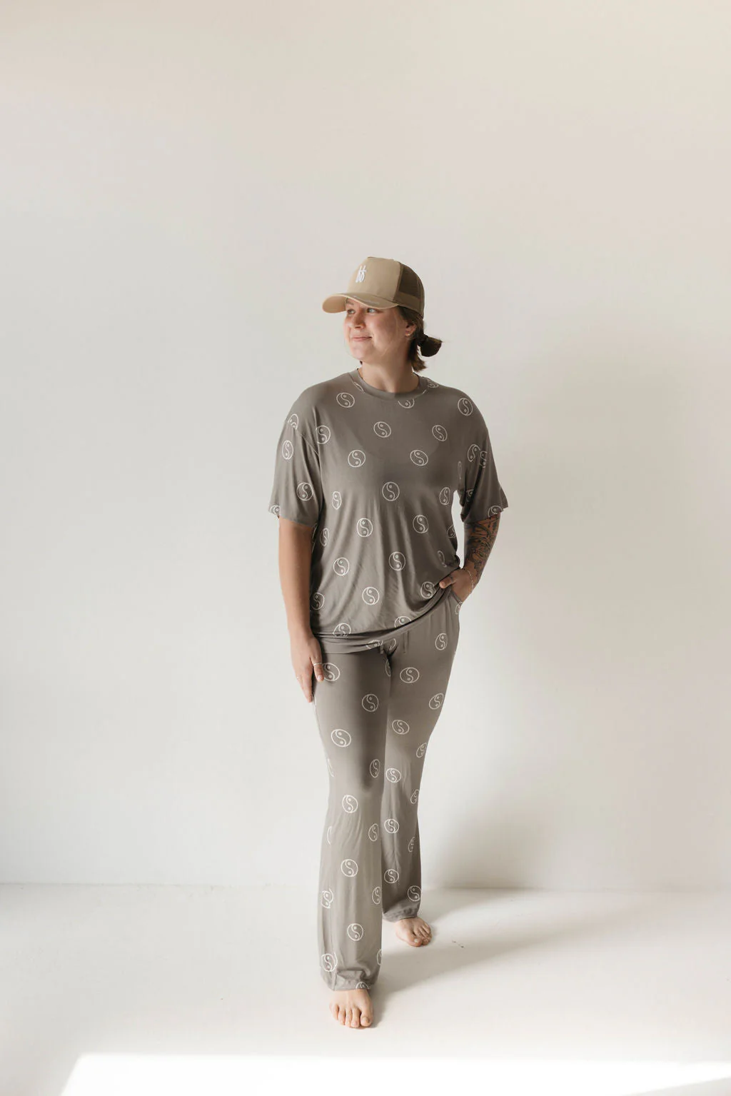 Short Sleeve Women's Bamboo Pajamas | Sage Yin Yang - Image 13