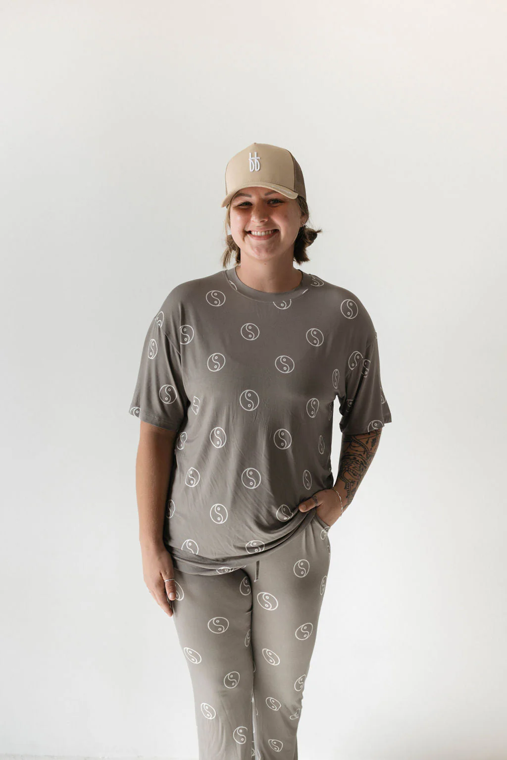 Short Sleeve Women's Bamboo Pajamas | Sage Yin Yang - Image 14