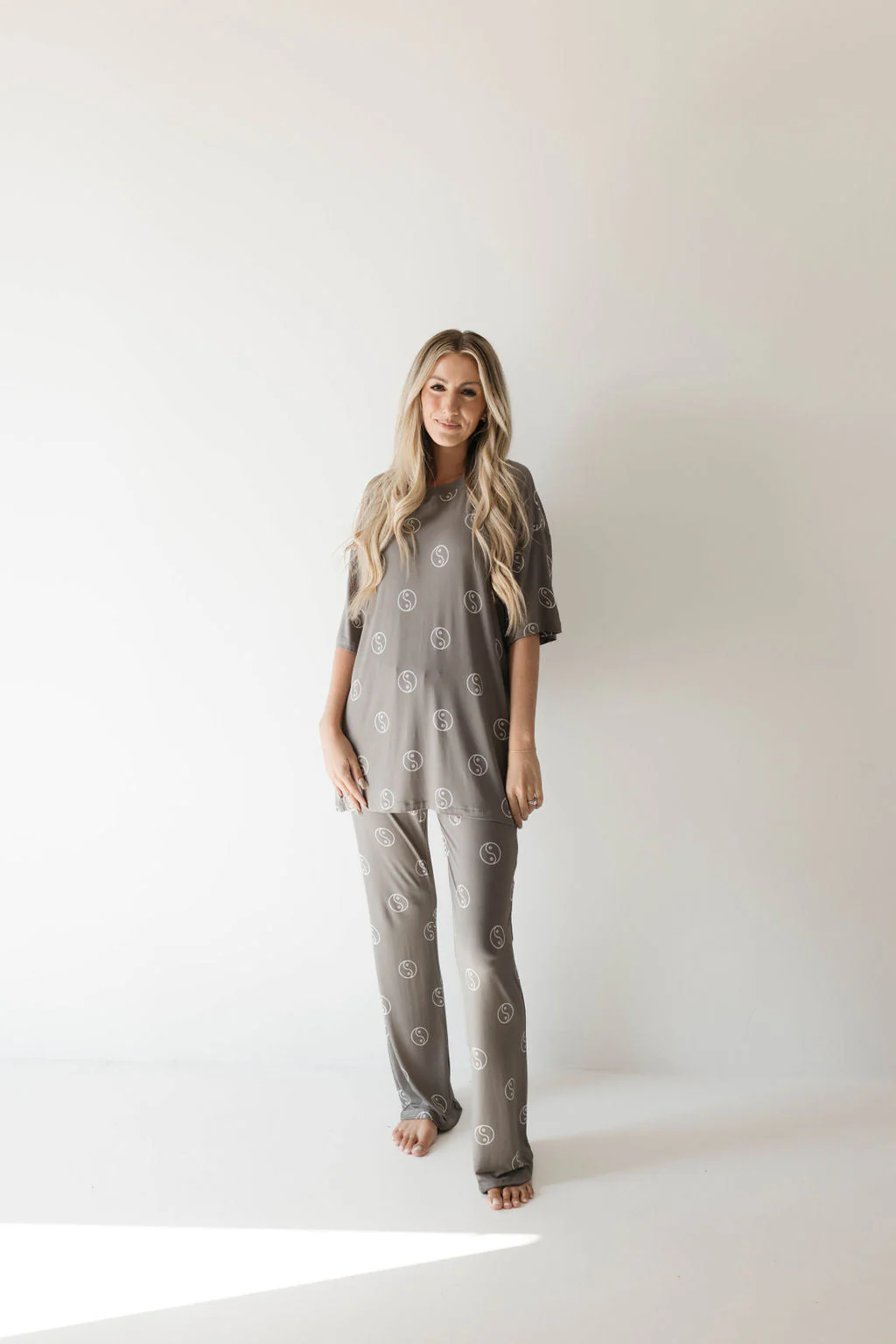Short Sleeve Women's Bamboo Pajamas | Sage Yin Yang - Image 4