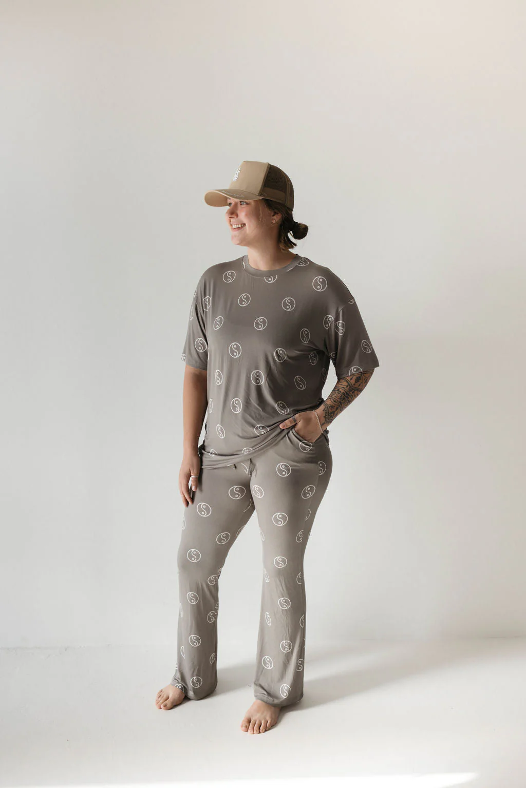 Short Sleeve Women's Bamboo Pajamas | Sage Yin Yang - Image 5