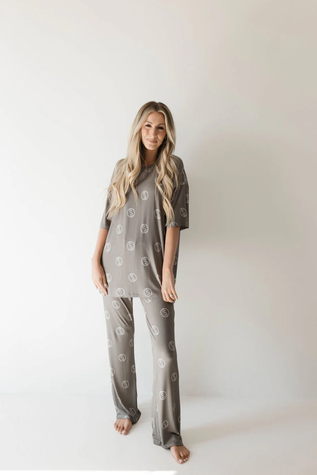 Short Sleeve Women's Bamboo Pajamas | Sage Yin Yang - Image 6