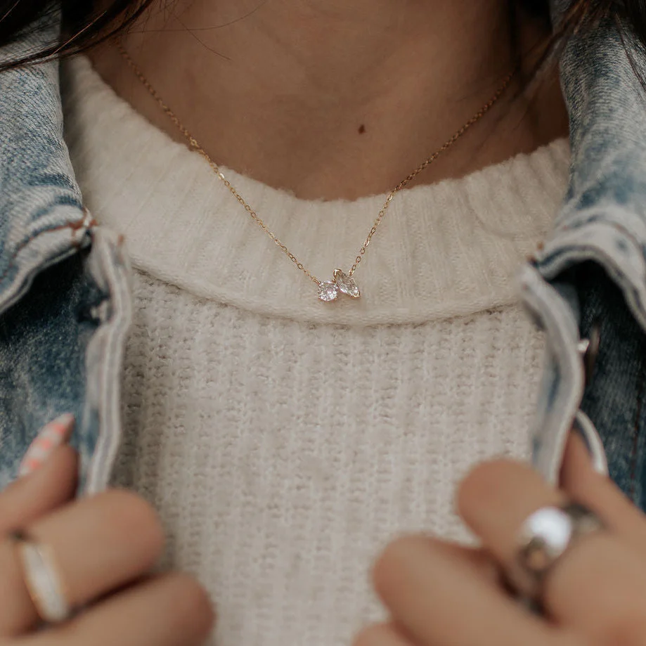 Sloane Two Stone Diamond Necklace - Image 6