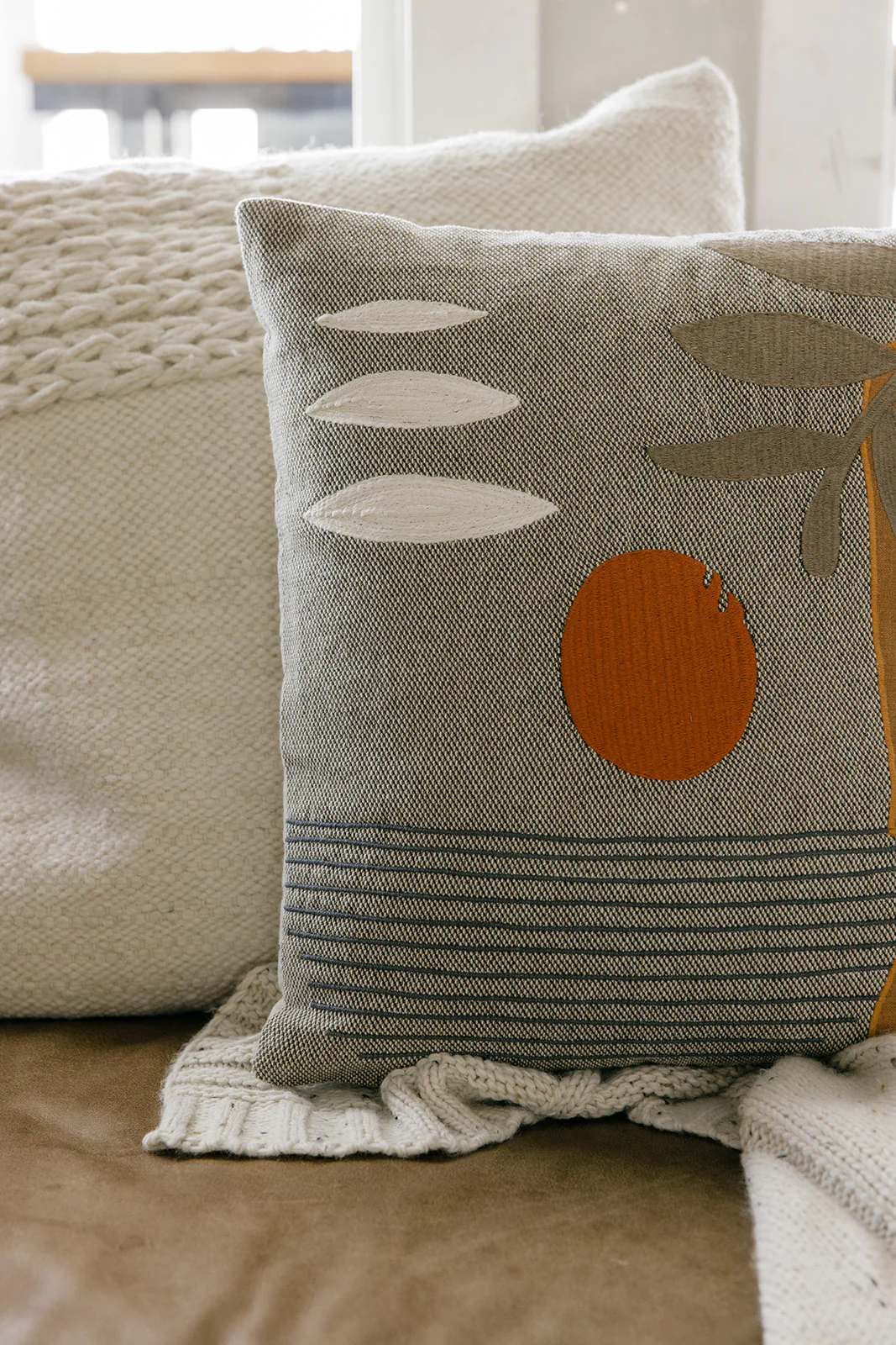 Soleil Embroidered Patchwork Pillow - Image 5