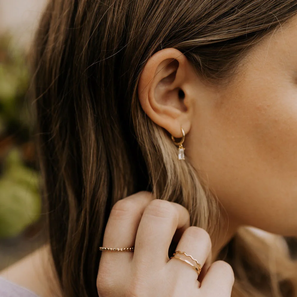 Sophie Baguette Diamond Dangle Hoops - Image 8