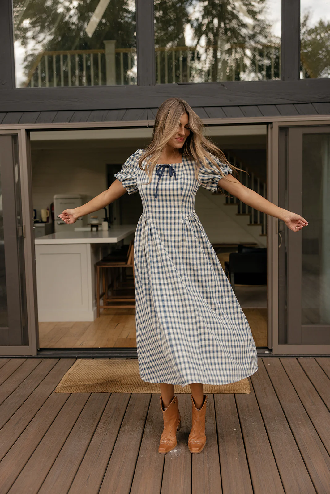 Squarely Yours Gingham Dress - Image 9