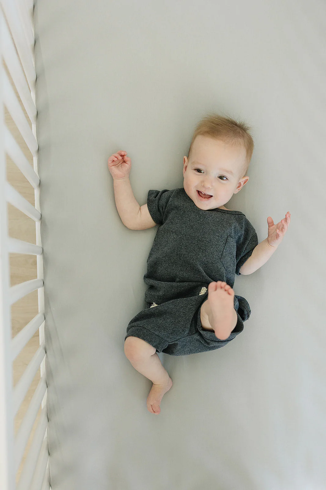 Stone Bamboo Stretch Crib Sheet - Image 5