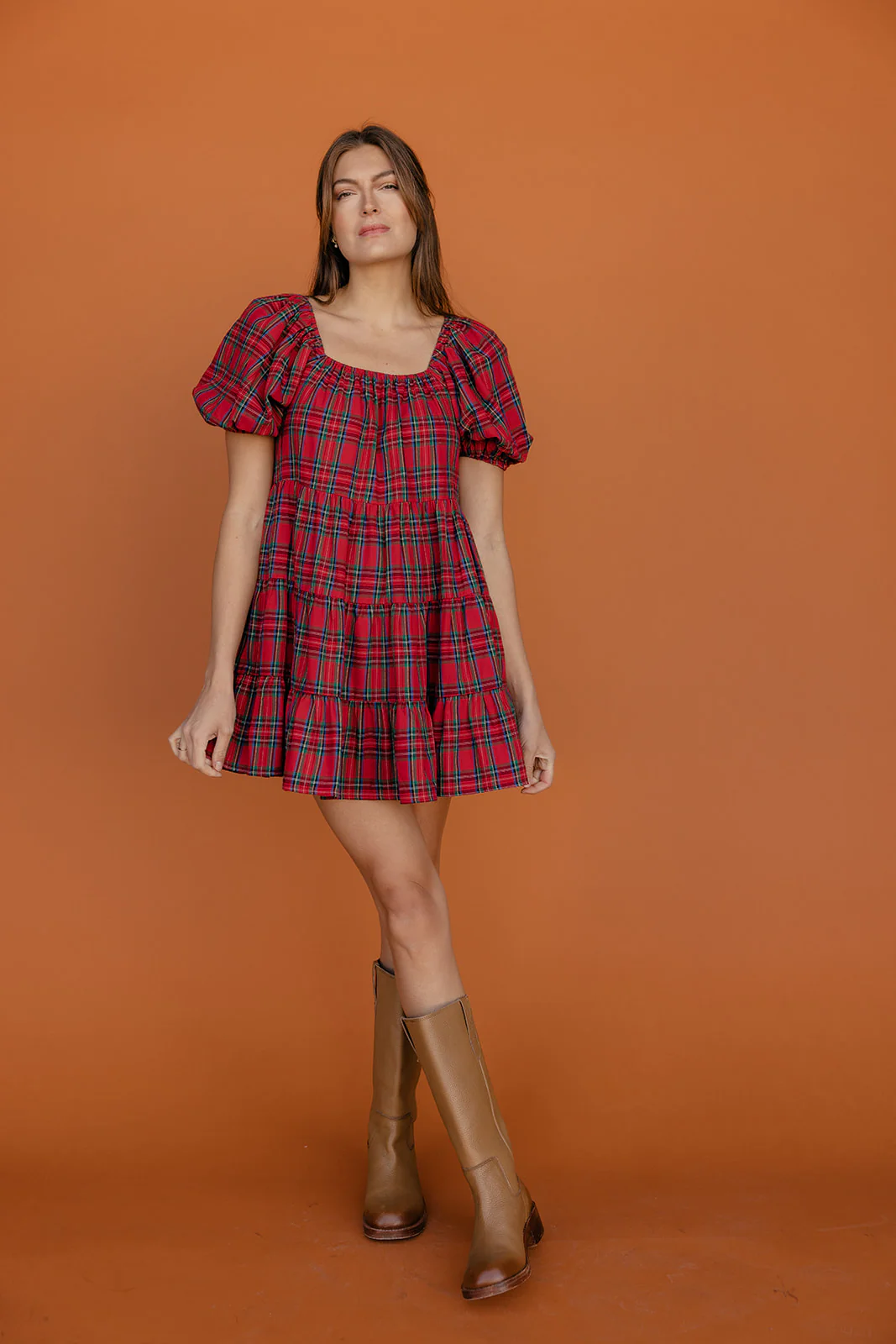 Sugarplum Plaid Mini Dress - Image 3