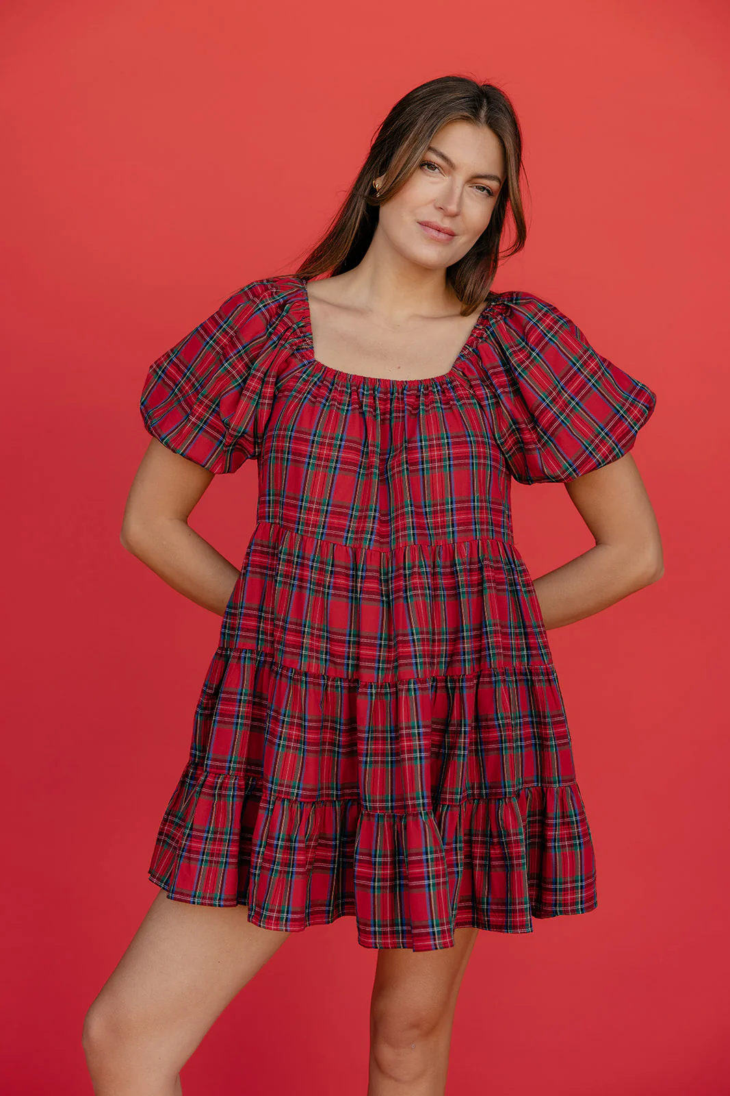 Sugarplum Plaid Mini Dress - Image 7