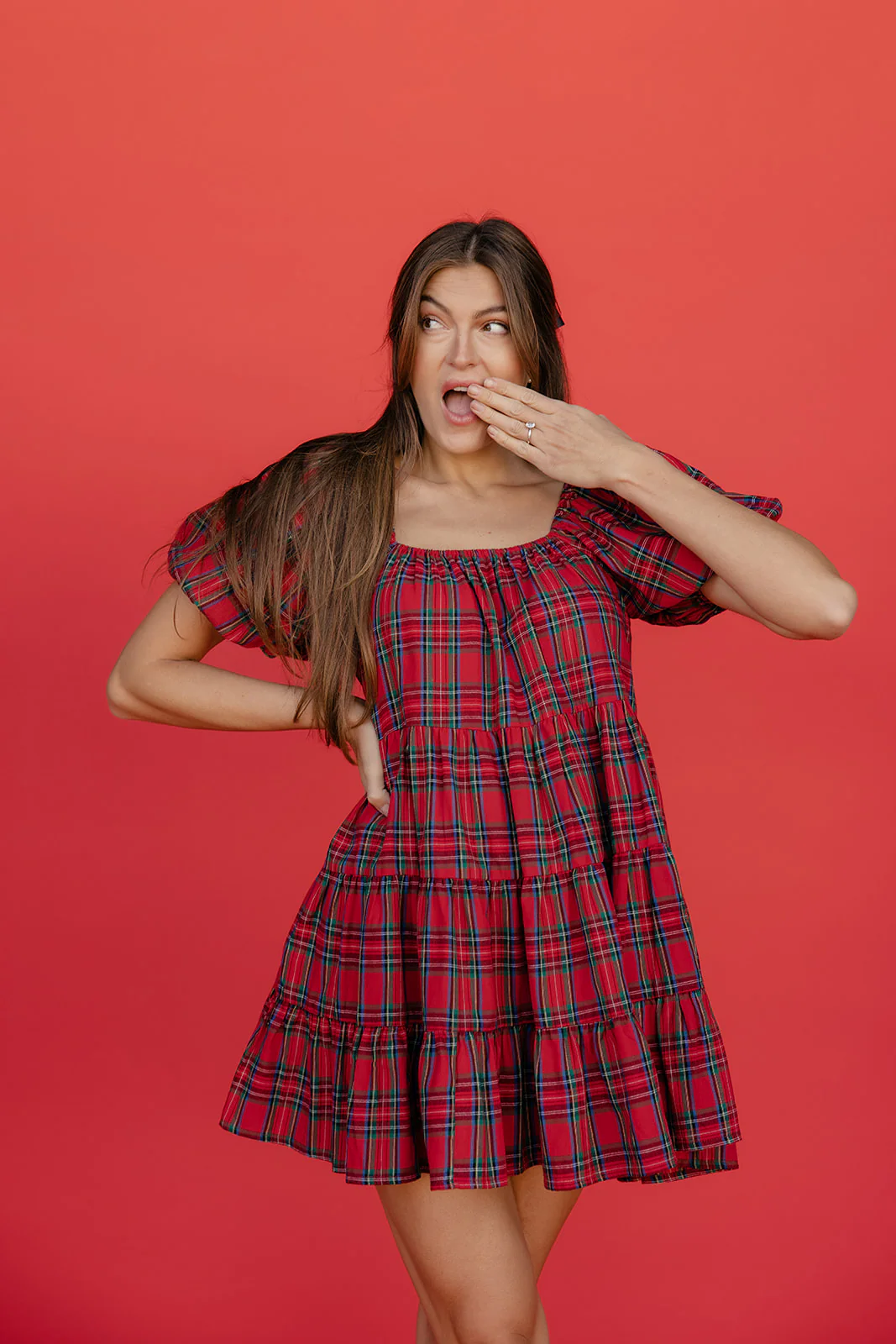 Sugarplum Plaid Mini Dress - Image 8