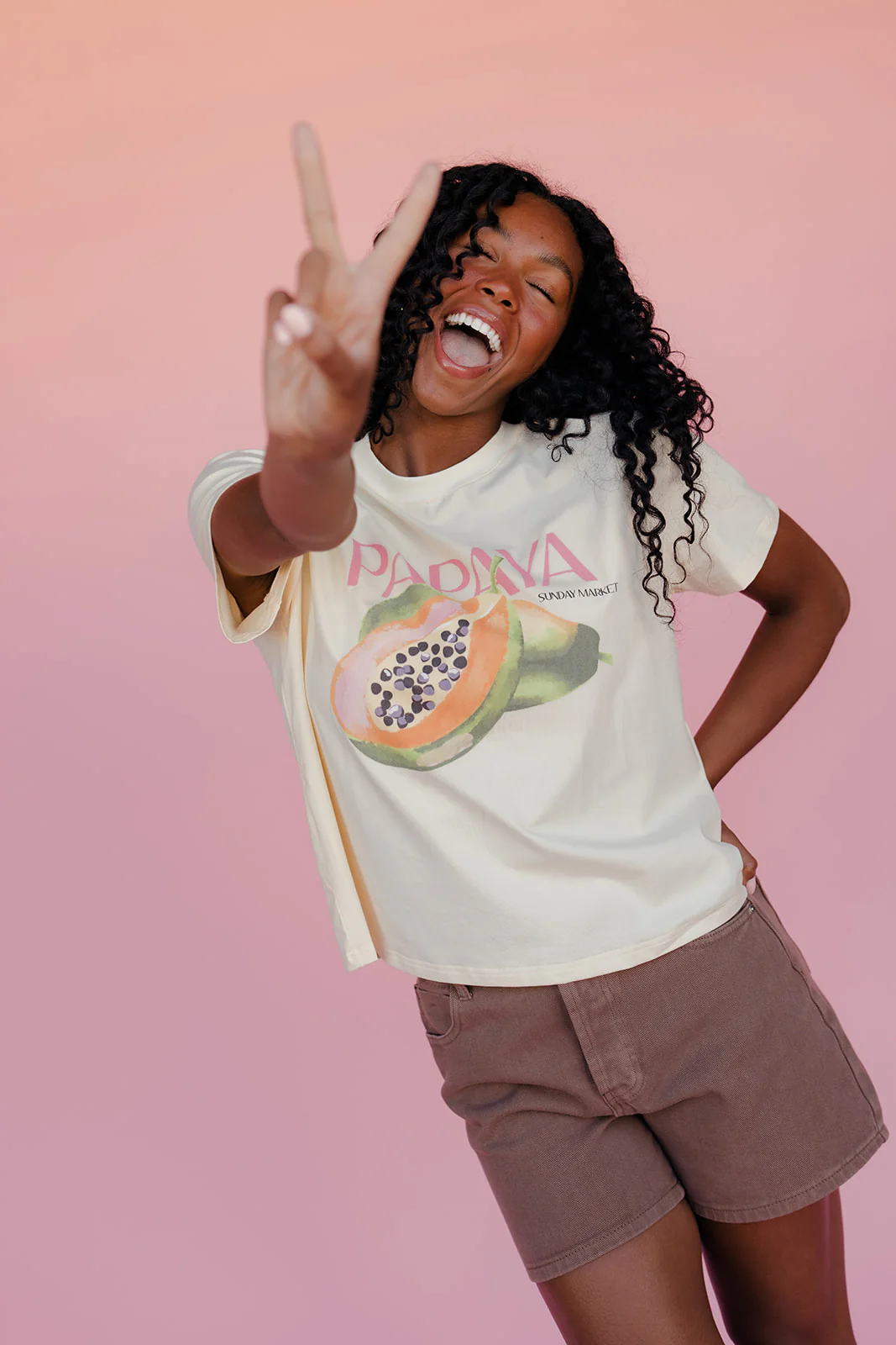 Sun Kissed Papaya Tee - Image 2