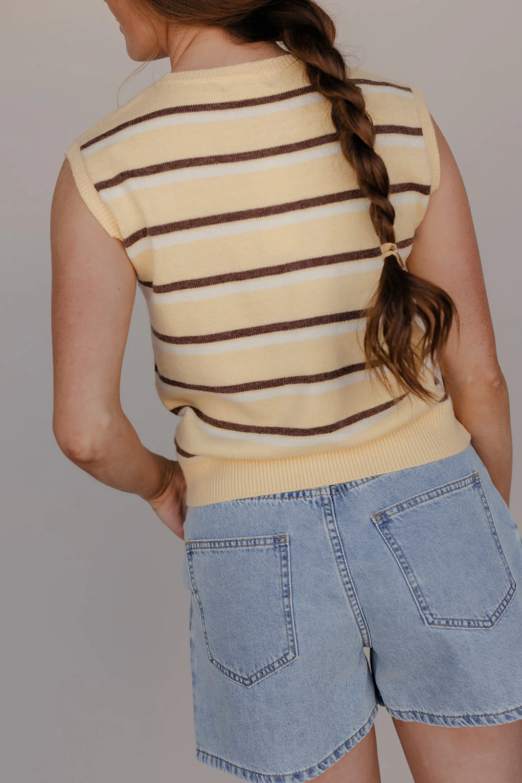 Sunny Stripe Button Vest - Image 3