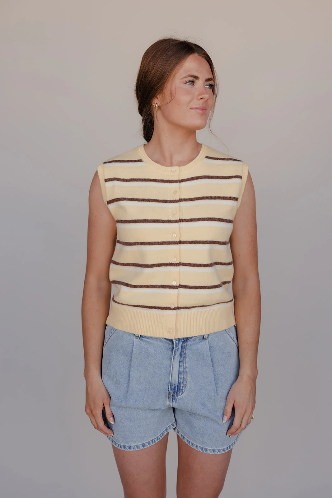 Sunny Stripe Button Vest - Image 4