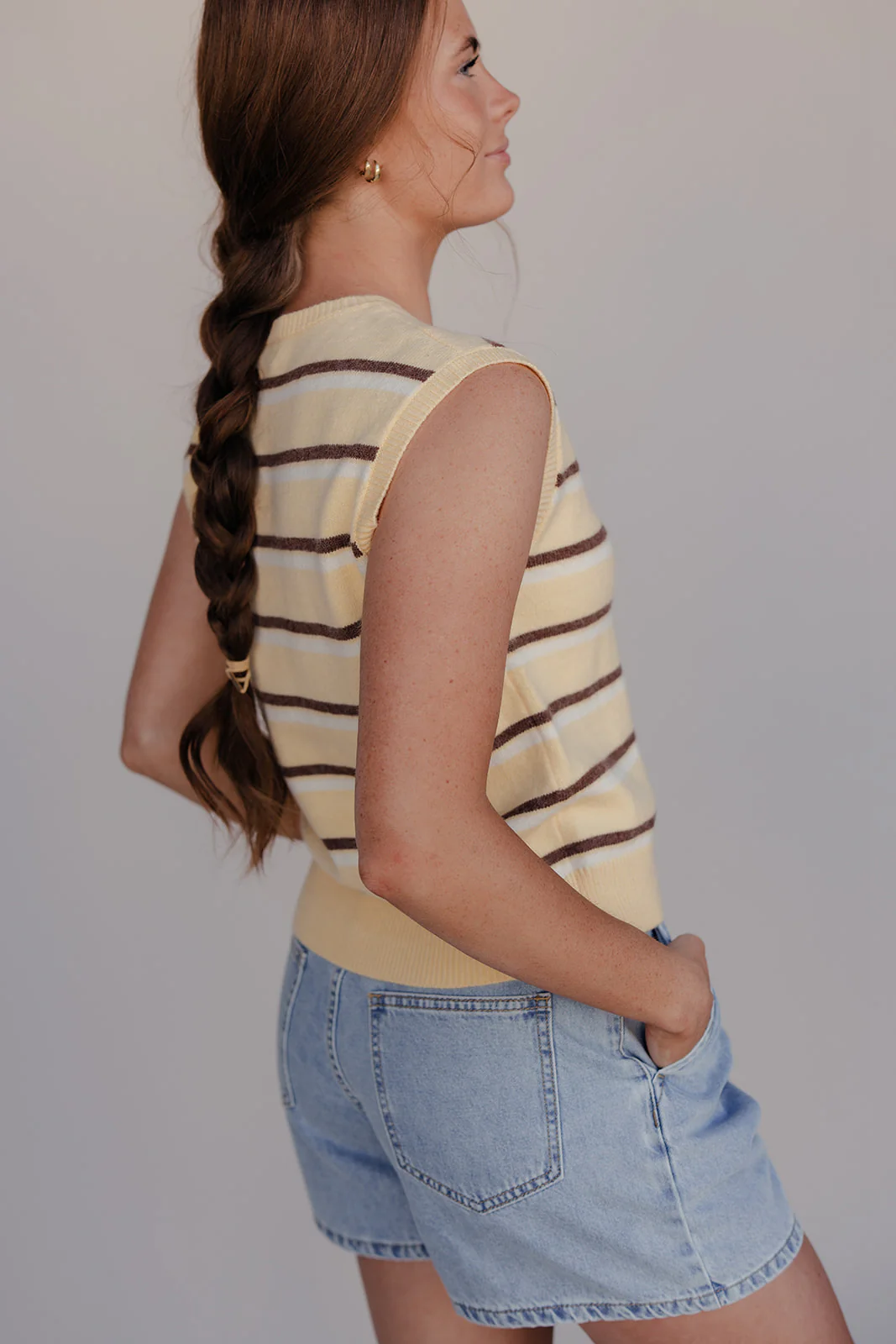 Sunny Stripe Button Vest - Image 7
