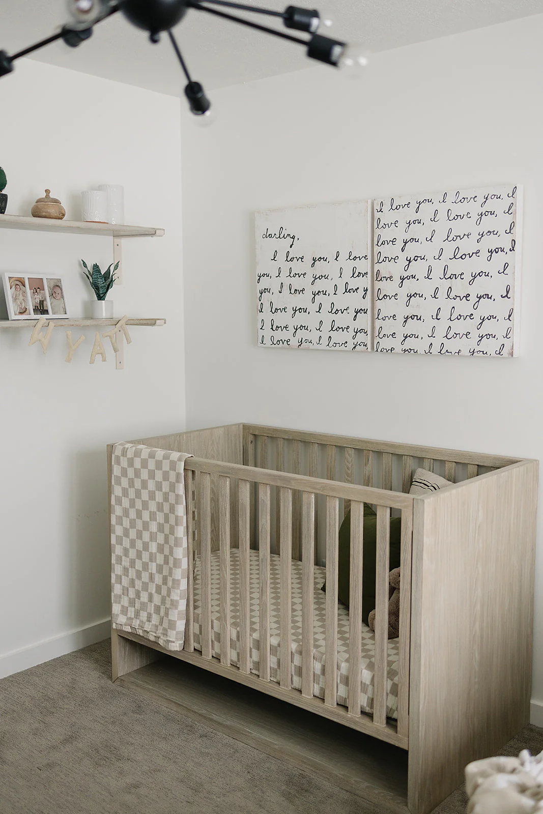 Taupe Checkered Muslin Quilt - Image 5