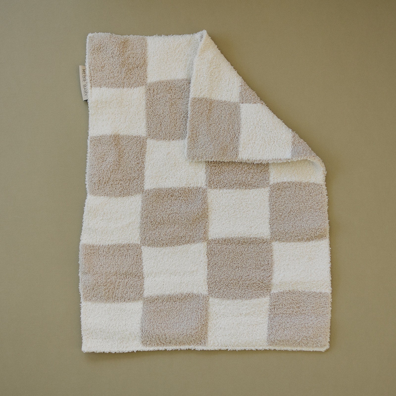 Taupe Checkered Plush Blanket - Image 13