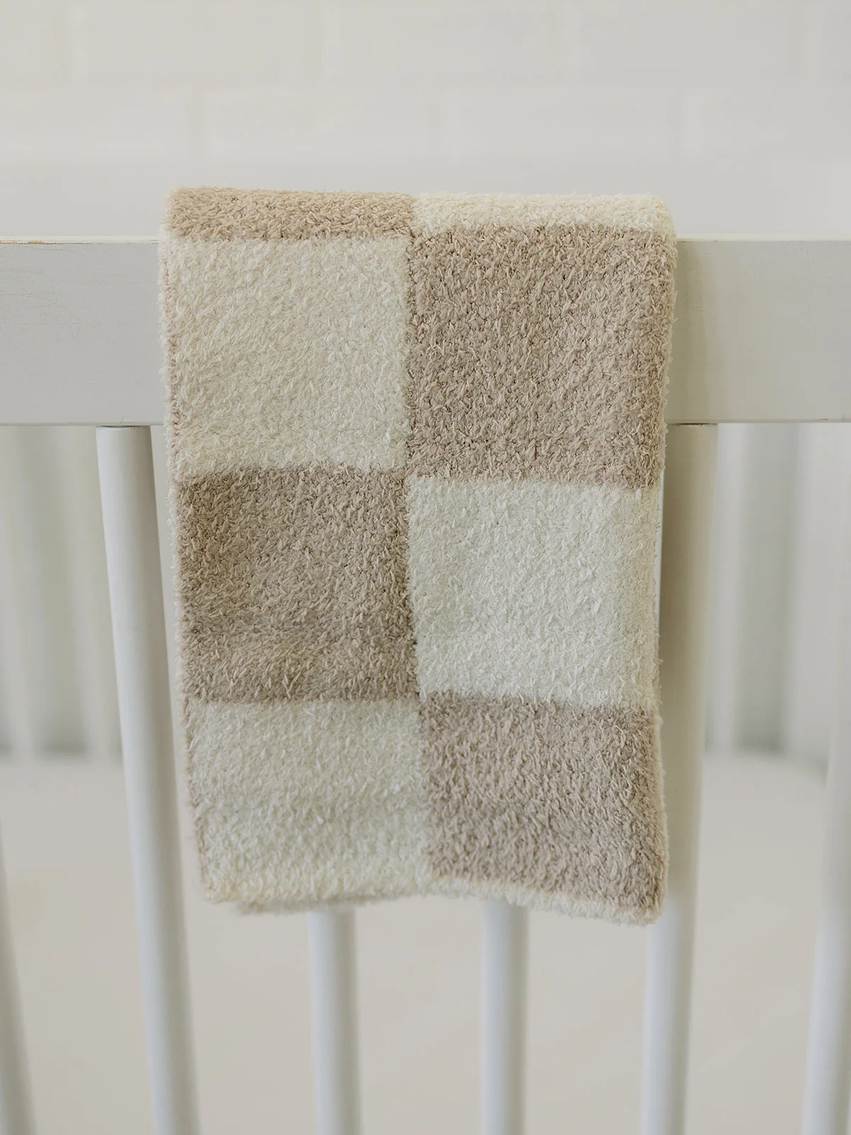 Taupe Checkered Plush Blanket - Image 14