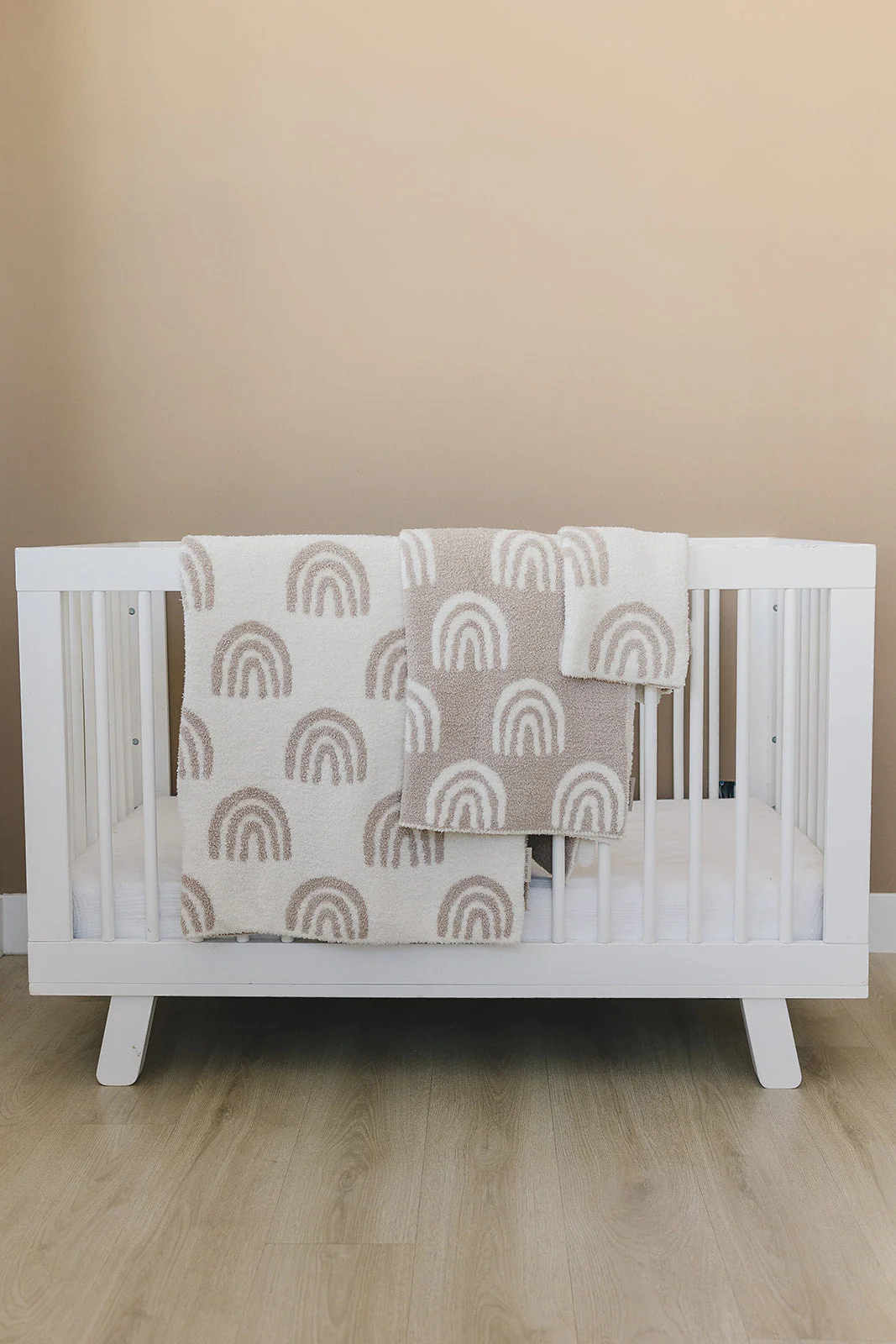 Taupe Rainbow Plush Blanket - Image 3