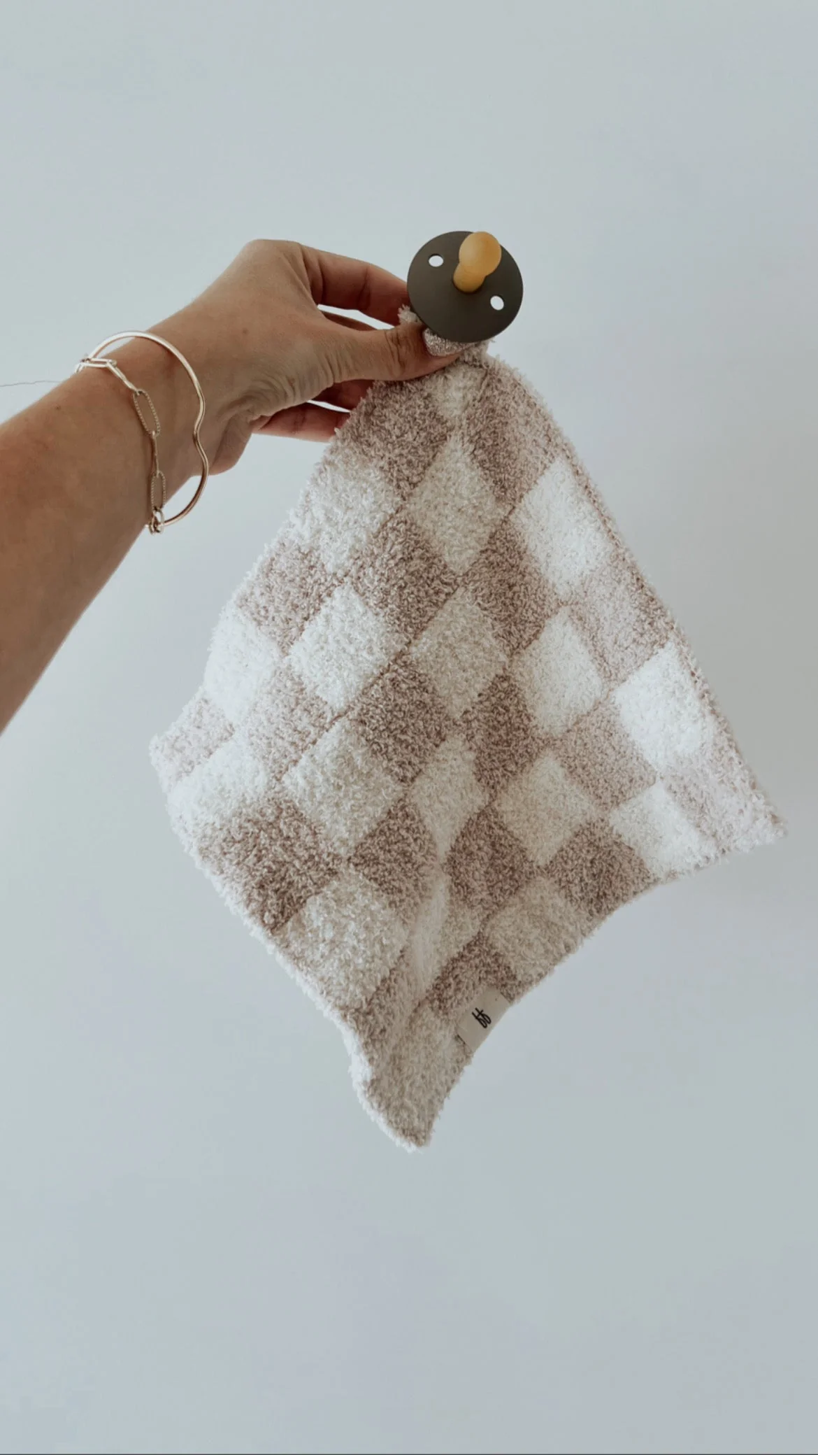 Taupe & White Checkered | Lovey - Image 2